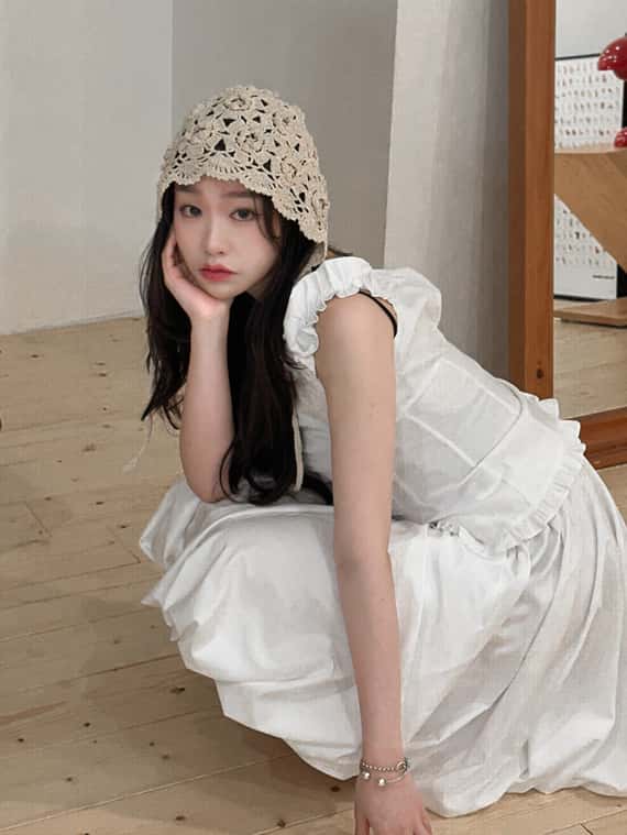 夏日雜誌編織綁帶軟帽