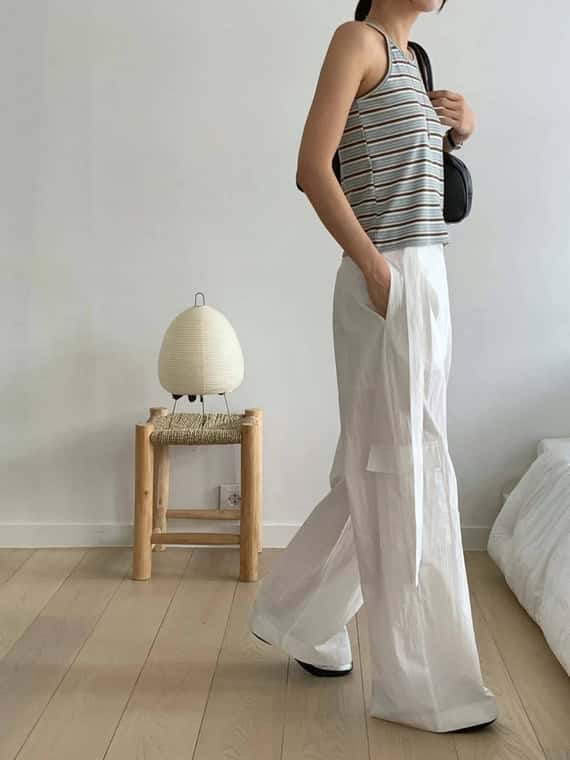 超舒服高彈力條紋細肩背心