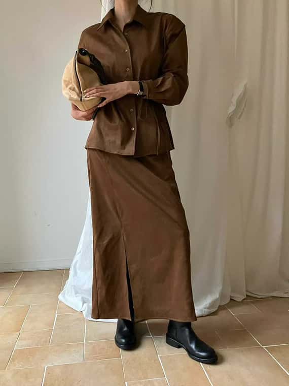 親膚短絨面襯衫外套（成套）