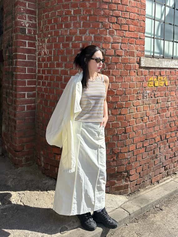 超舒服高彈力條紋細肩背心