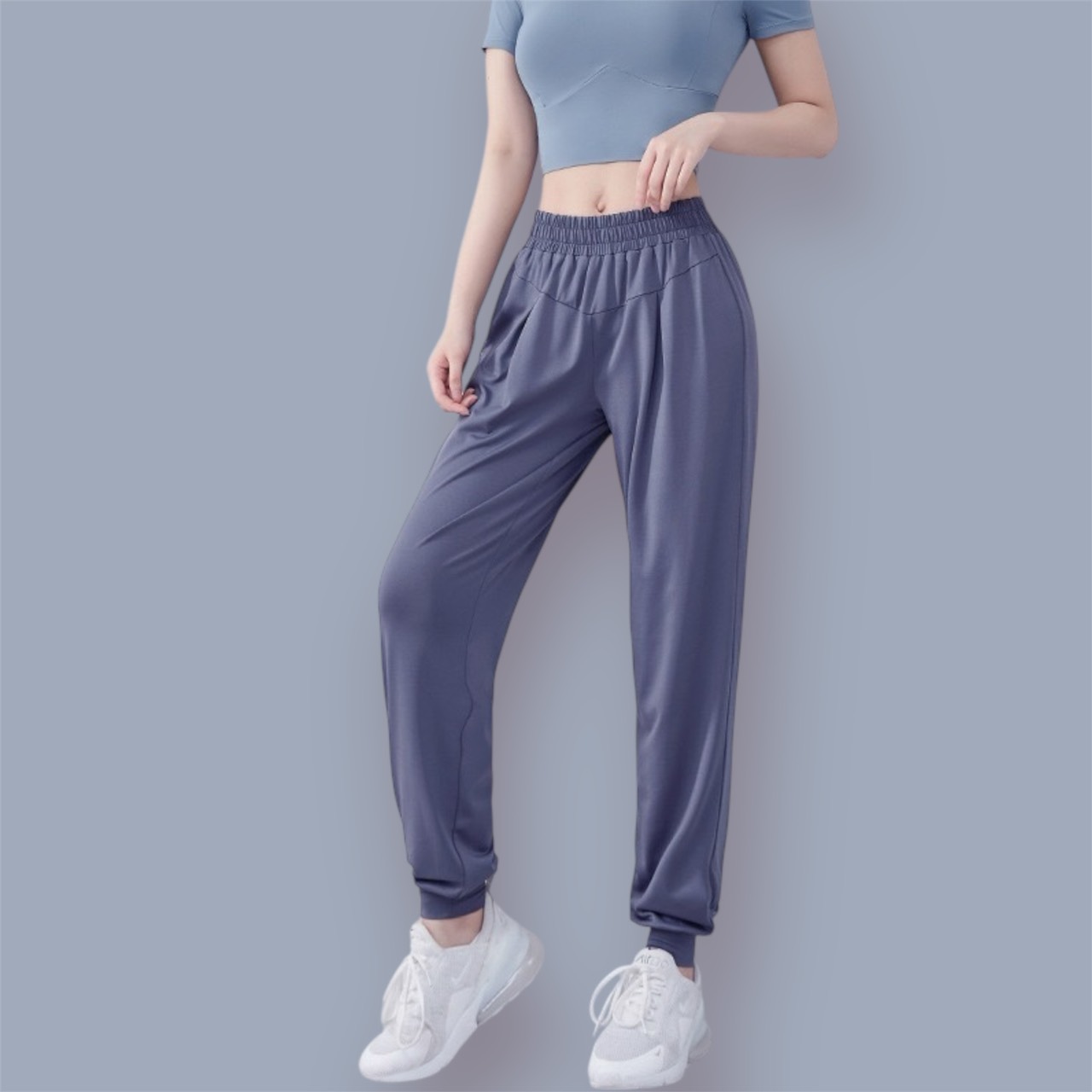 品牌嚴選-寬鬆休閒彈性束腳褲