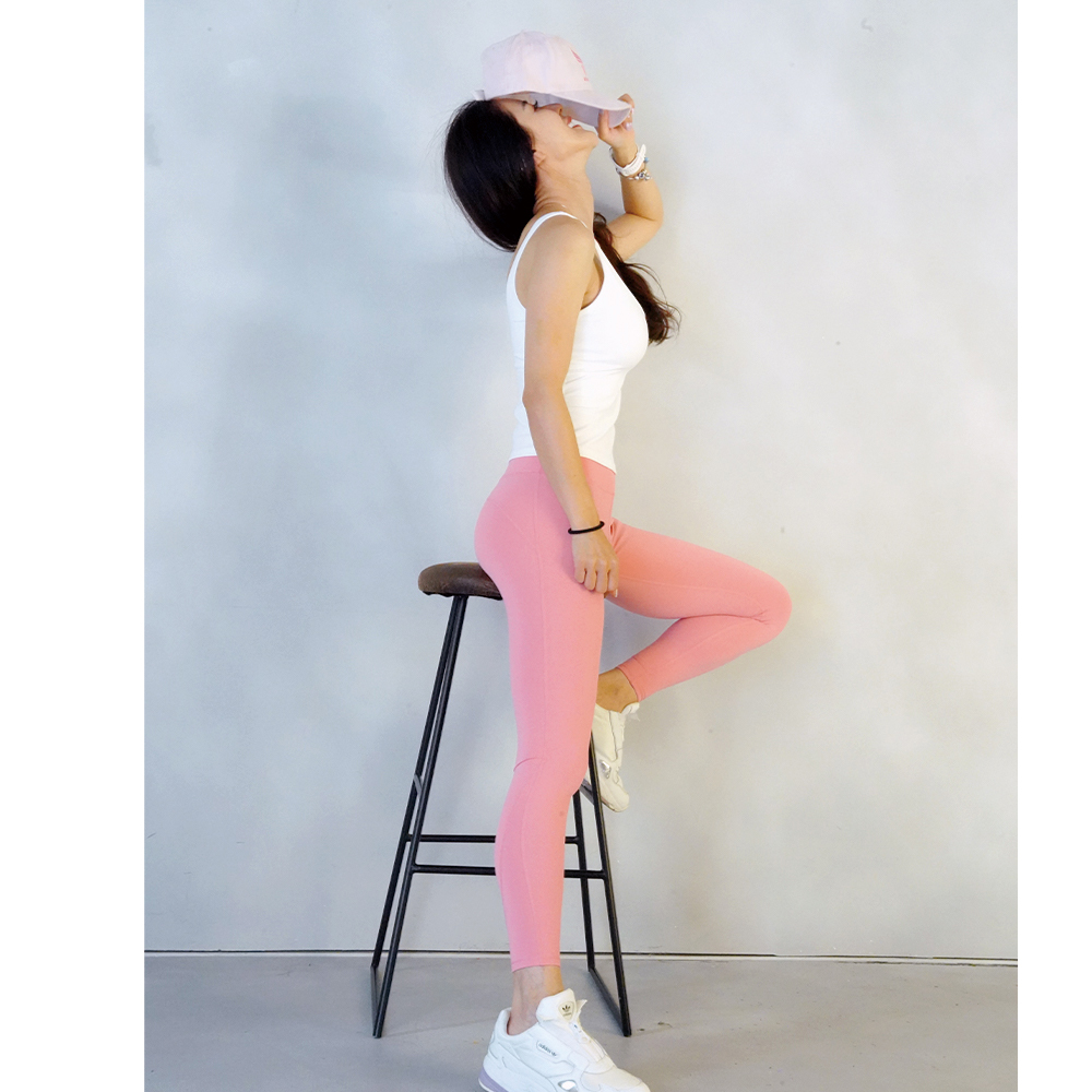 美麗飛高腰超彈九分提臀褲-熱情粉8