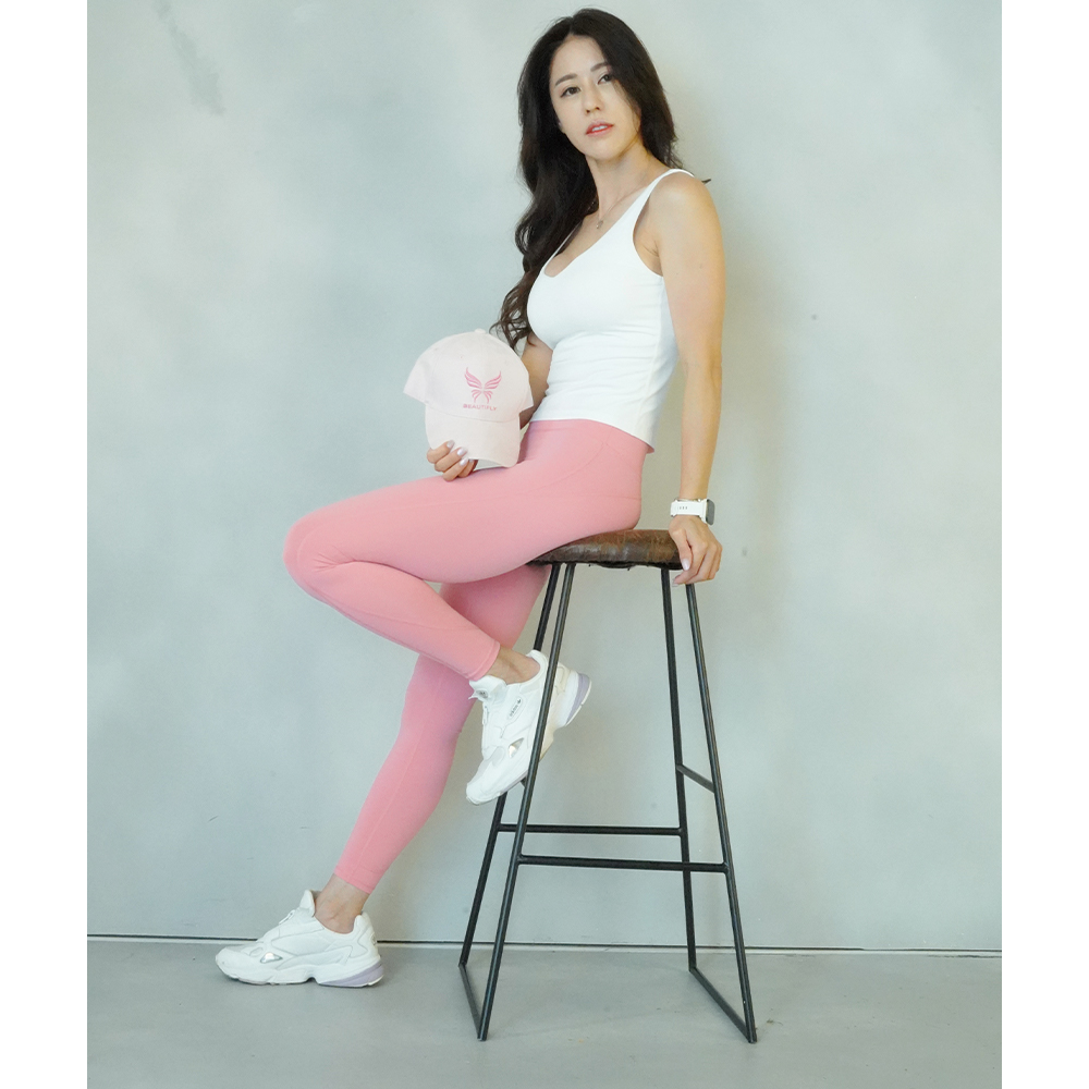美麗飛高腰超彈九分提臀褲-熱情粉4