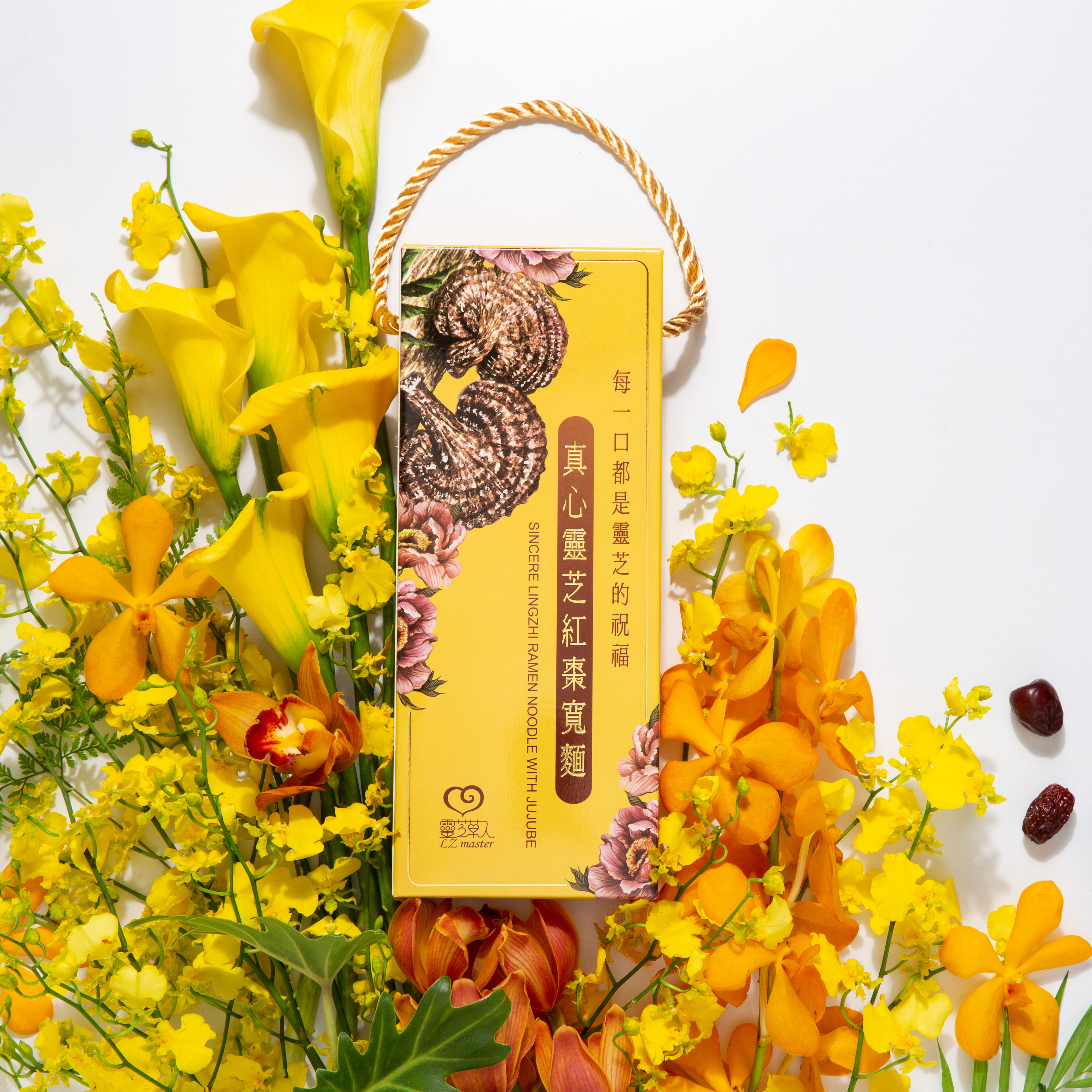 真心靈芝紅棗寬麵禮盒 Sincere Lingzhi Ramen Noodle with Jujube Gift Box/ 500 gram