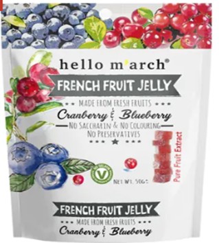 【Hello March】 法式水果軟糖 -蔓越莓+藍莓50g
