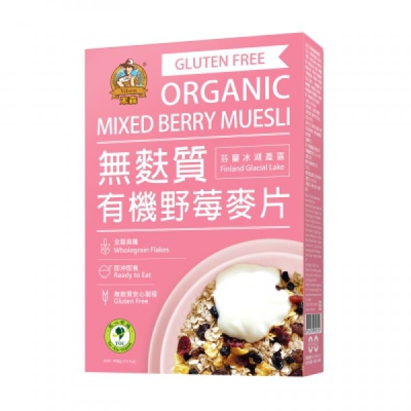【米森】有機無麩質野莓大燕麥片(450g/盒)