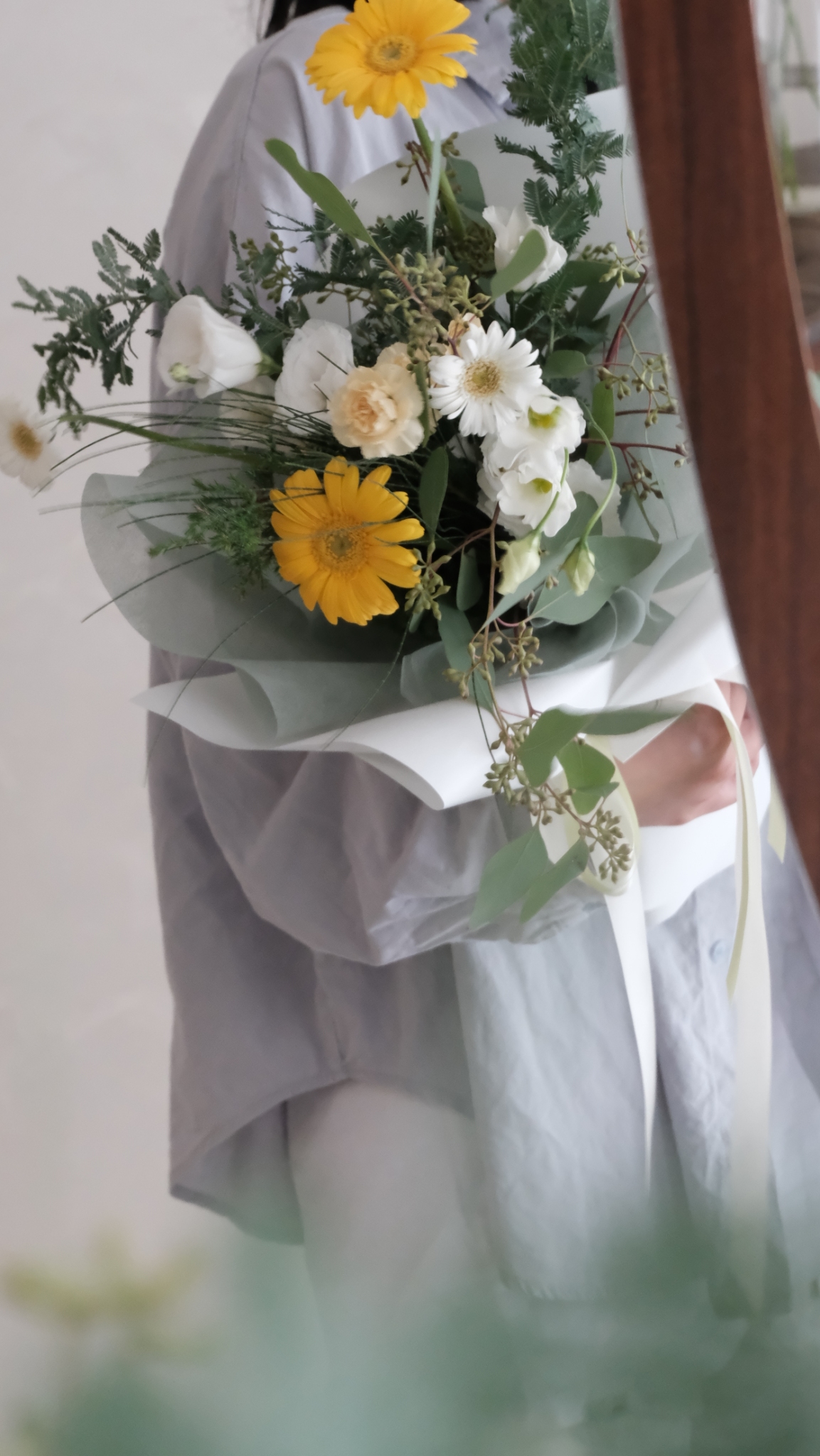 鮮花花藝課程-草系手綁花束1