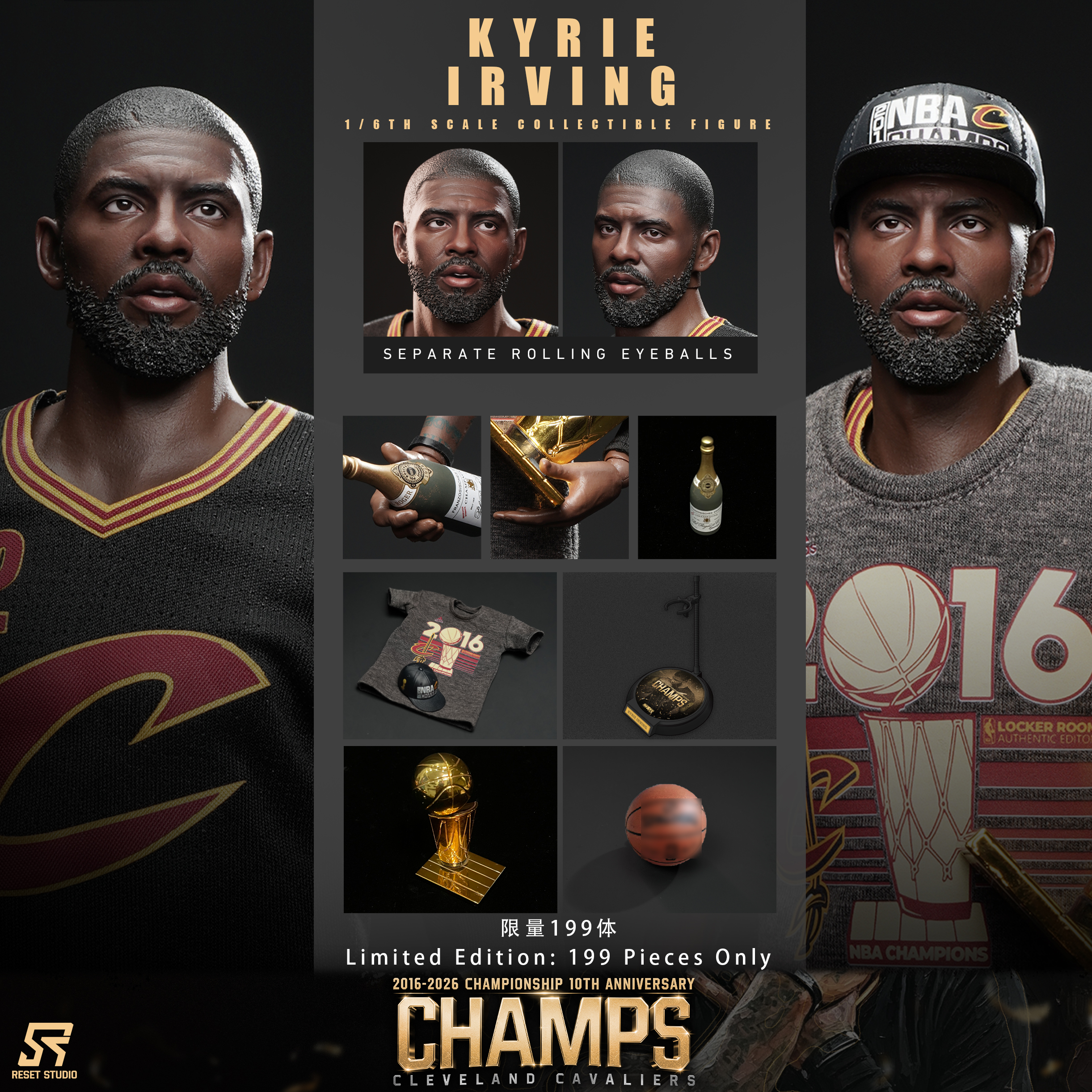 【預購】NBA 十周年紀念版 1/6收藏級可動人偶套裝 RS騎士奪冠歐文 X Reset-Studio1