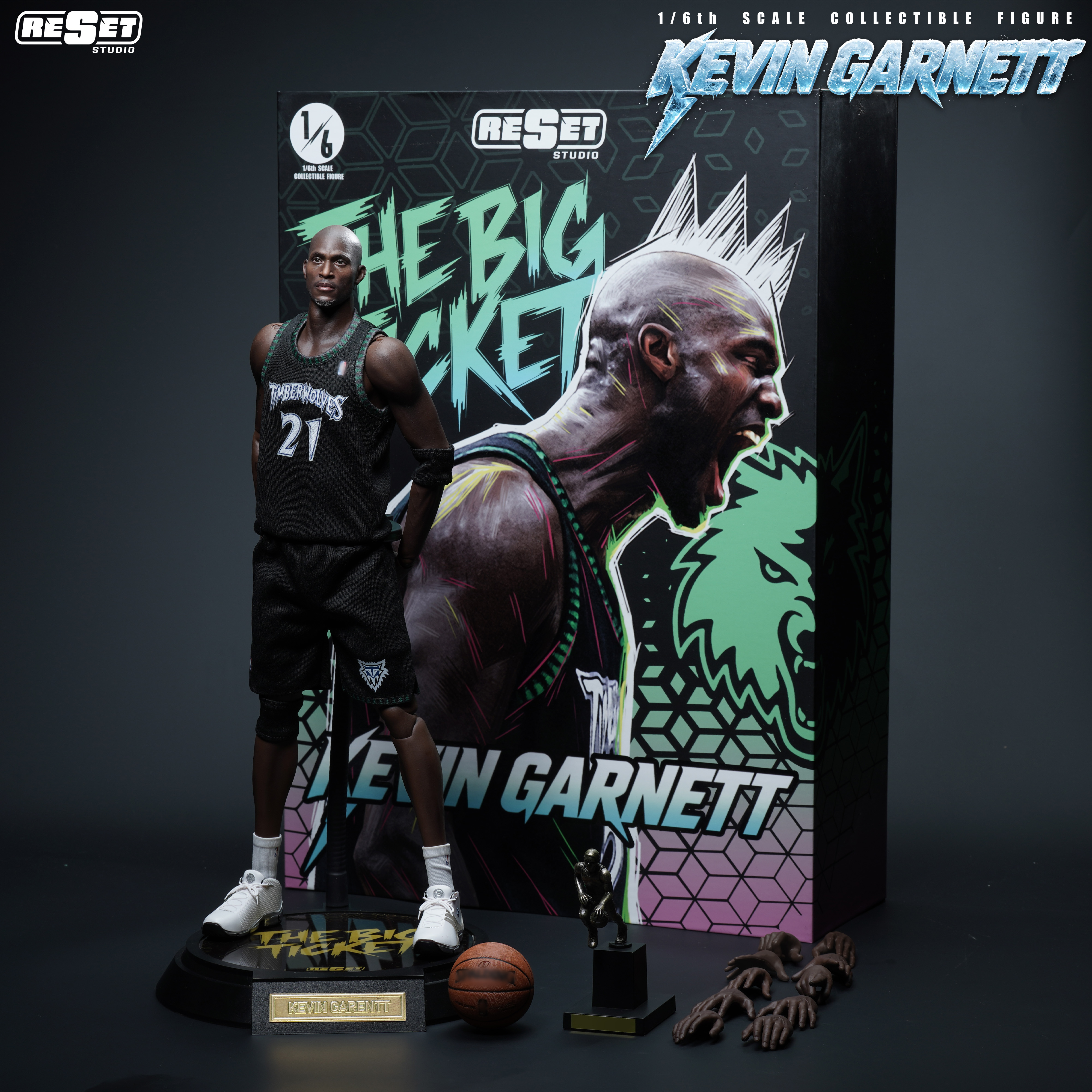 【預購】NBA 1/6收藏級可動人偶套裝 可動眼 森林狼MVP加內特 X Reset-Studio2