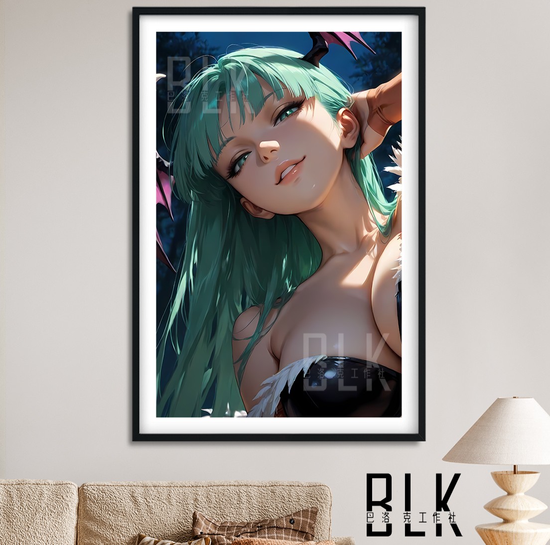 【預購】惡魔戰士《微笑莫莉卡》動漫裝飾畫&冰箱貼 X 巴洛克工作室1