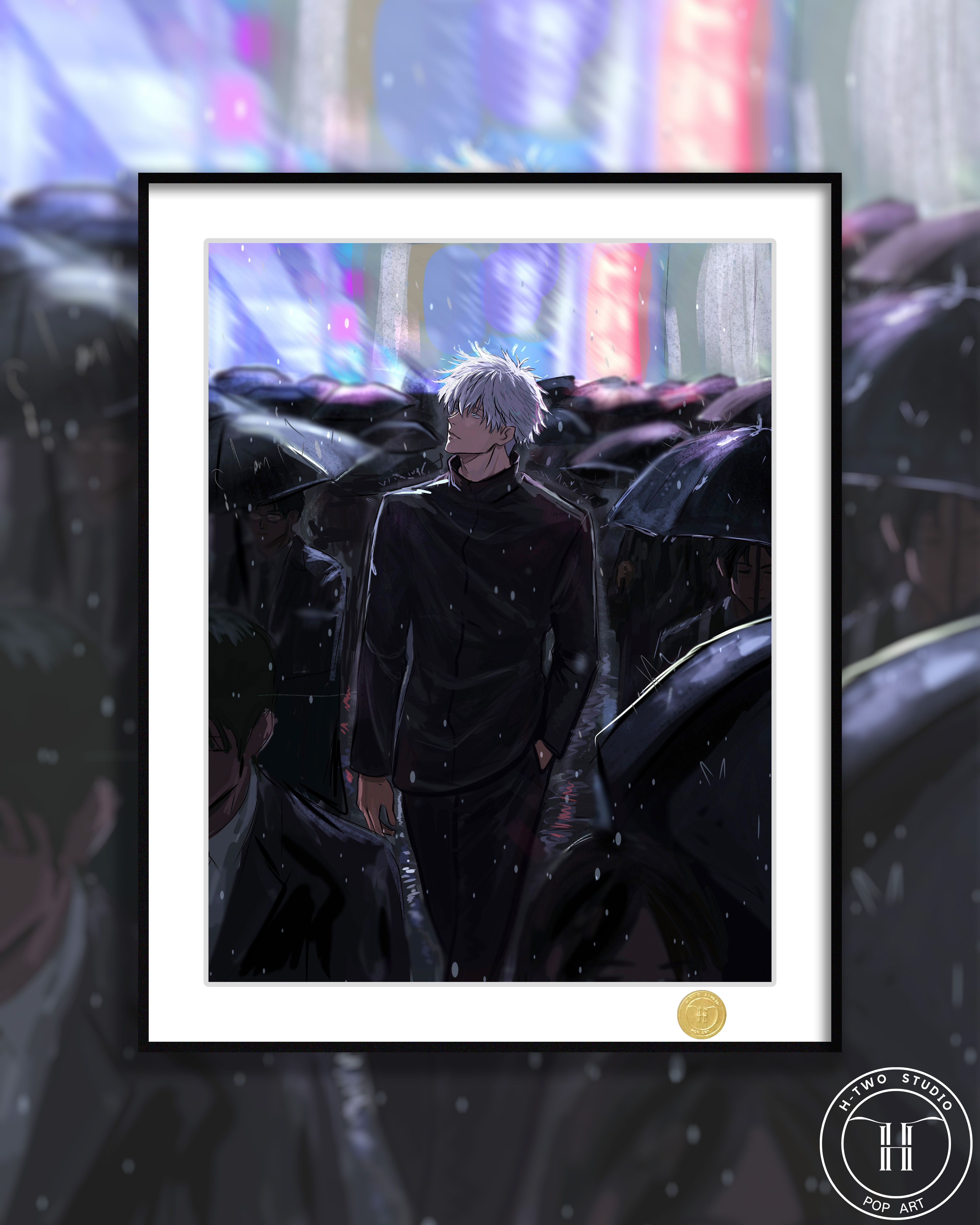 【預購】咒術迴戰《雨中五條悟》動漫裝飾畫 X H2工作室2