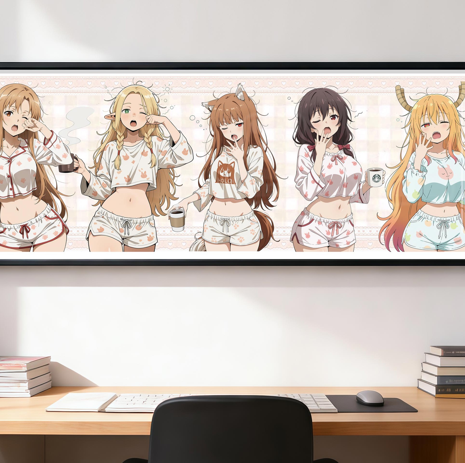 【預購】人氣女神睡衣群像大橫款 8k主題高清裝飾畫 X 阿喵畫社1