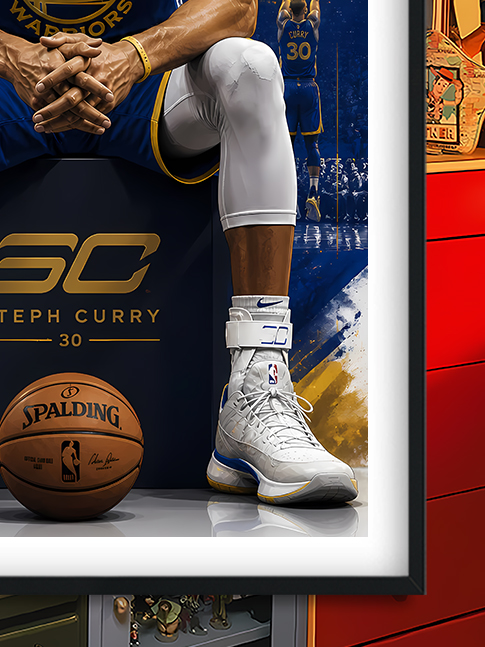 【預購】NBA《坐姿柯瑞》裝飾畫&冰箱貼 X 巴洛克工作室6