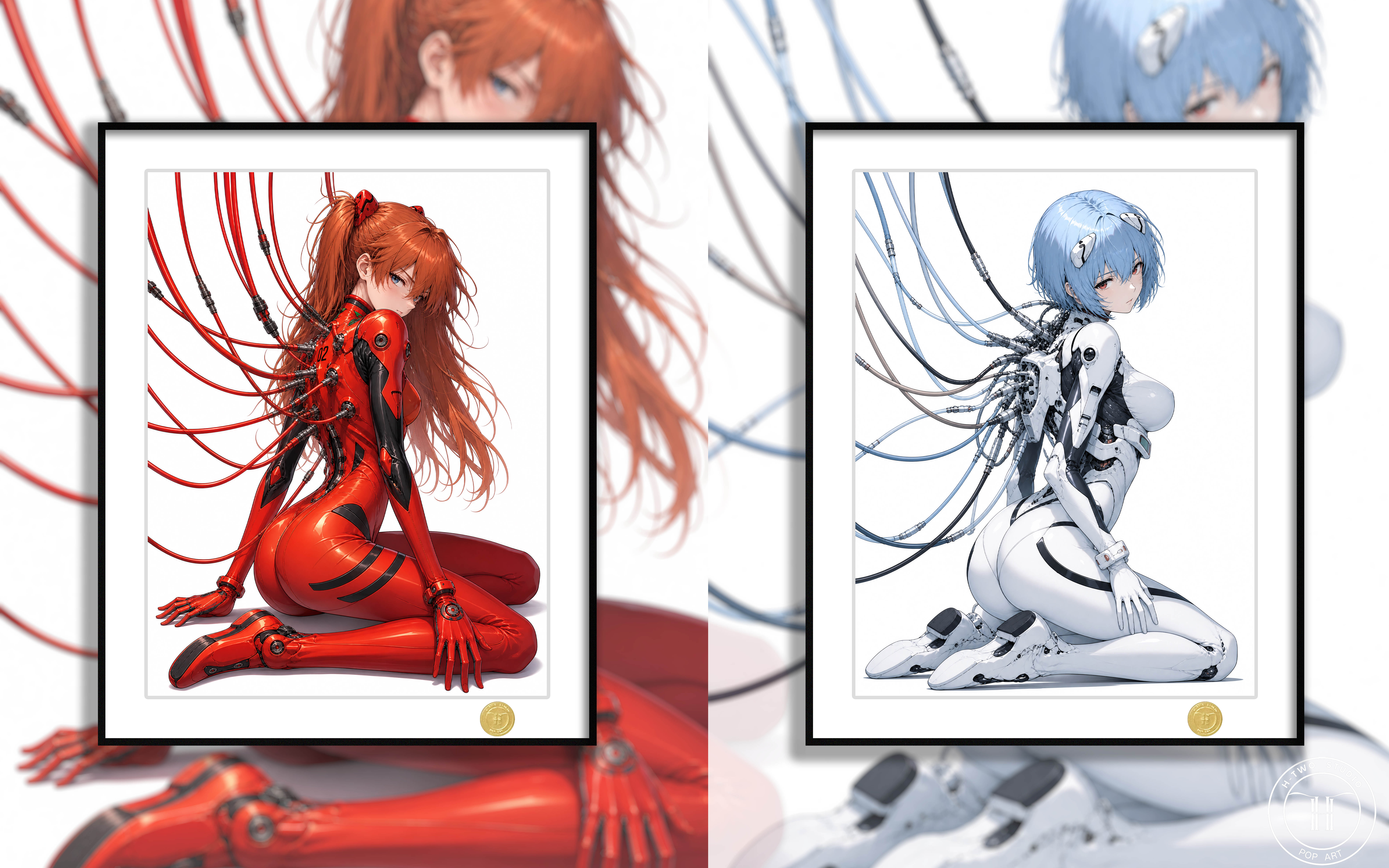 【預購】《EVAx攻殼機動隊》明日香&綾波零動漫裝飾畫 X H2工作室2