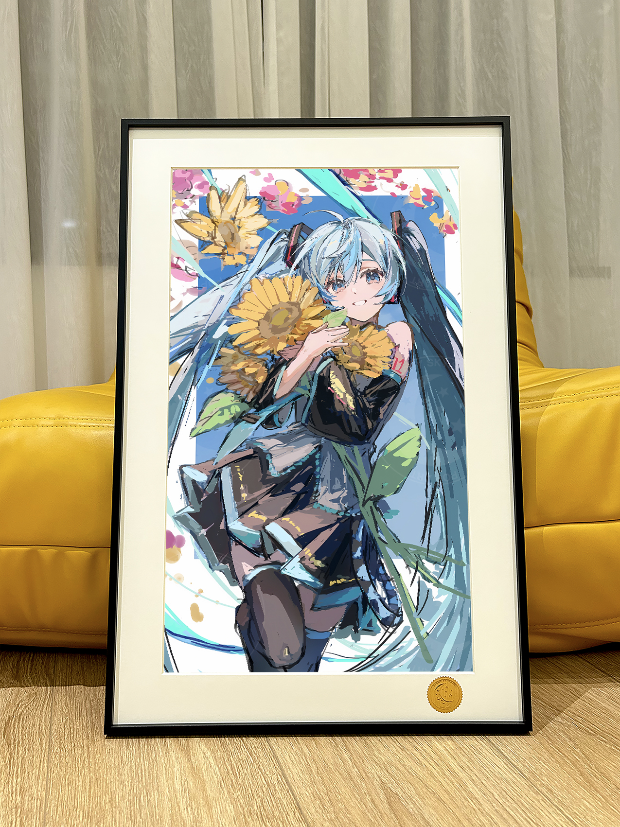【預購】初音未來《向日葵初音》遊戲動漫裝飾畫 X 星空工作室3