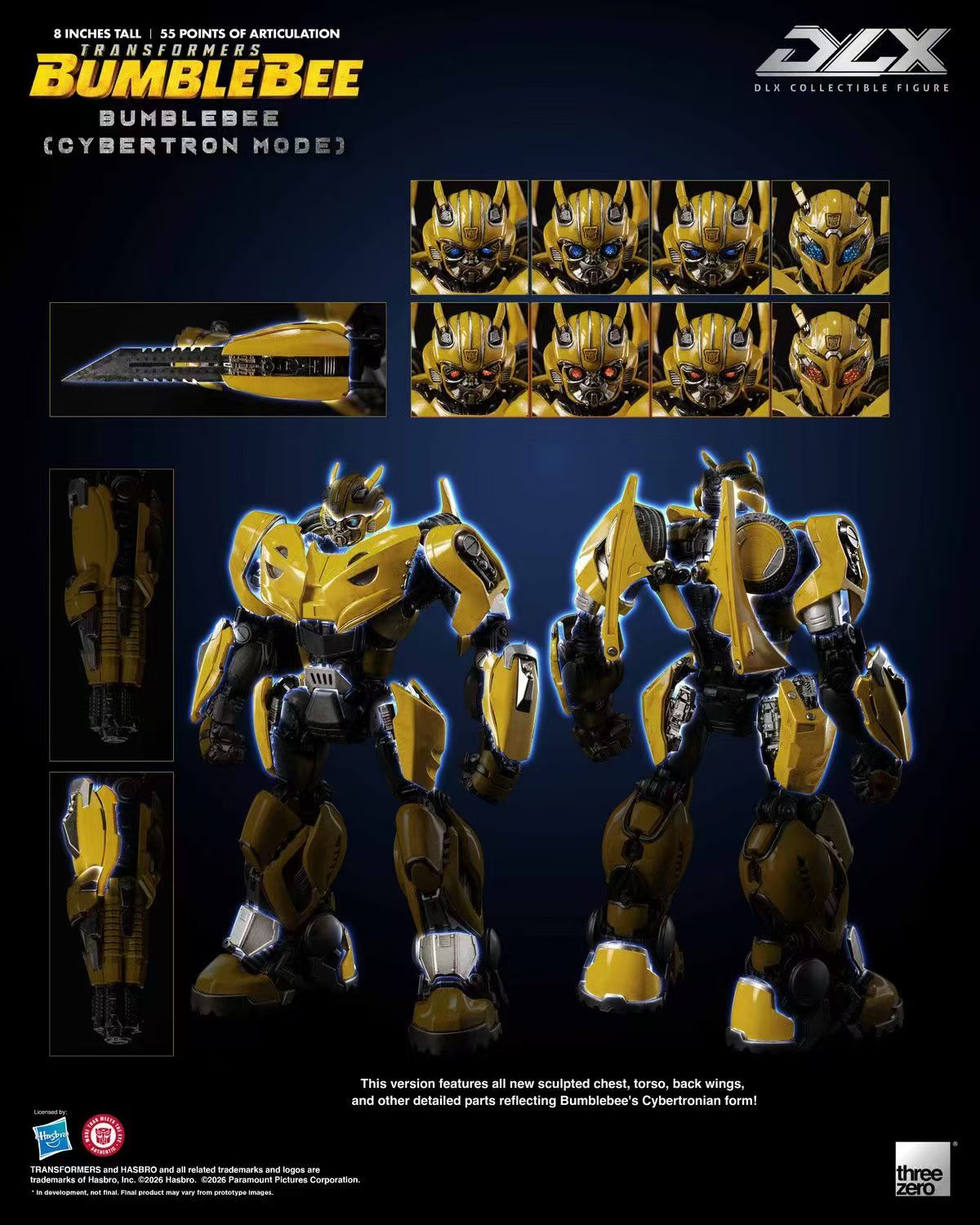 【預購】變形金剛 塞伯坦模式 DLX大黃蜂3Z10490W0 X Threezero4