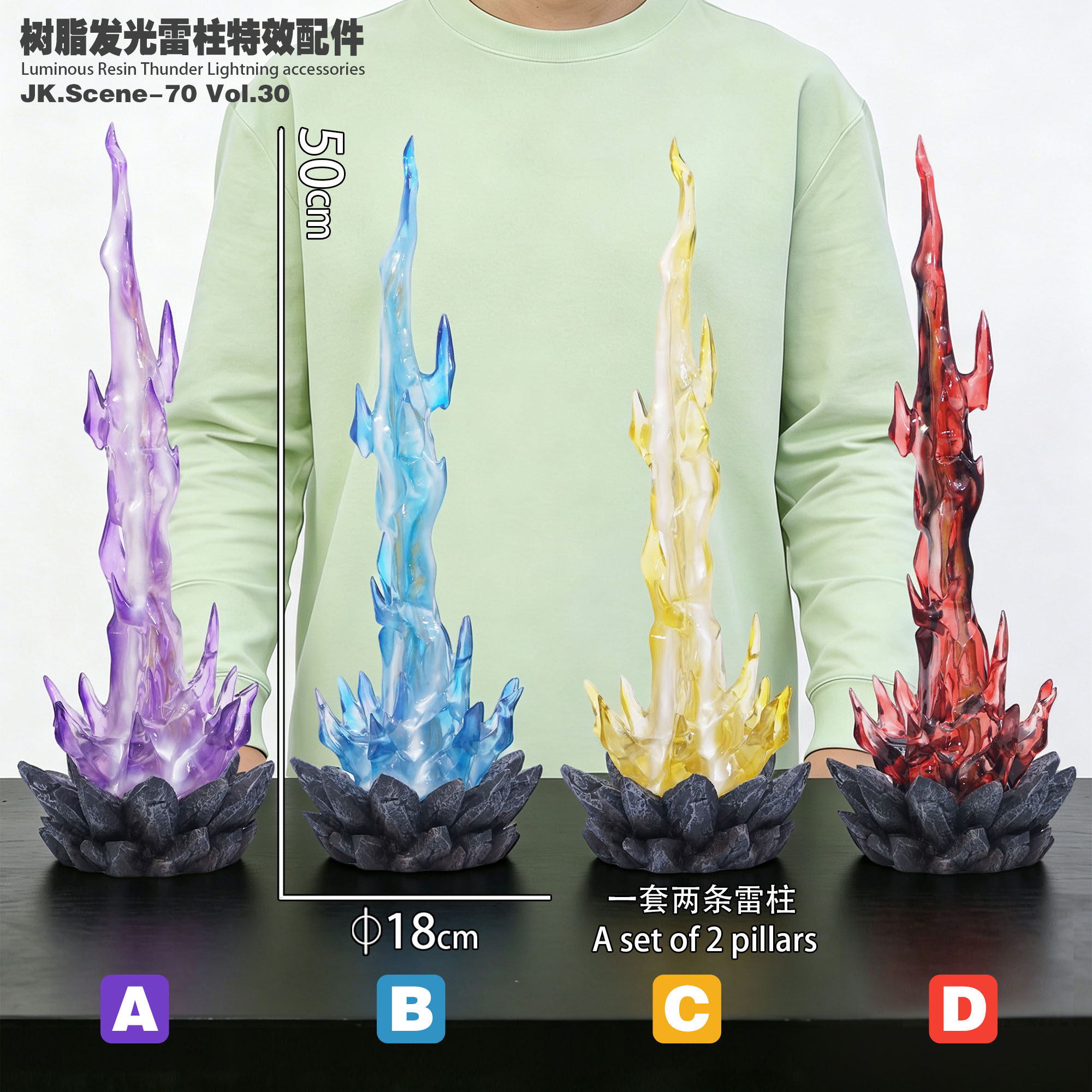 【售罄展示追加請私訊客服@toystationtw】樹脂發光雷柱特效配件 ( 不含人物 ) X JacksDo8
