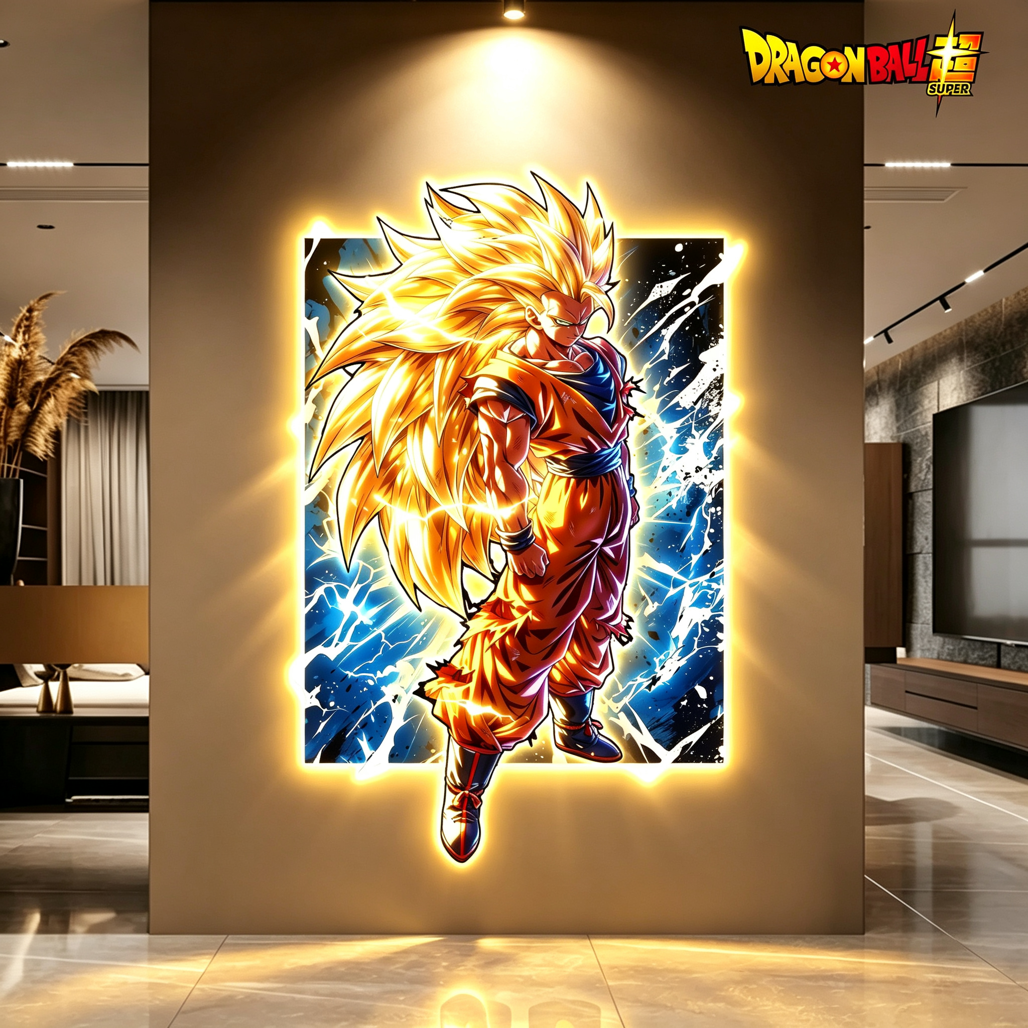 【預購】超3孫悟空卡卡羅特燈帶畫 X 阿喵畫社1
