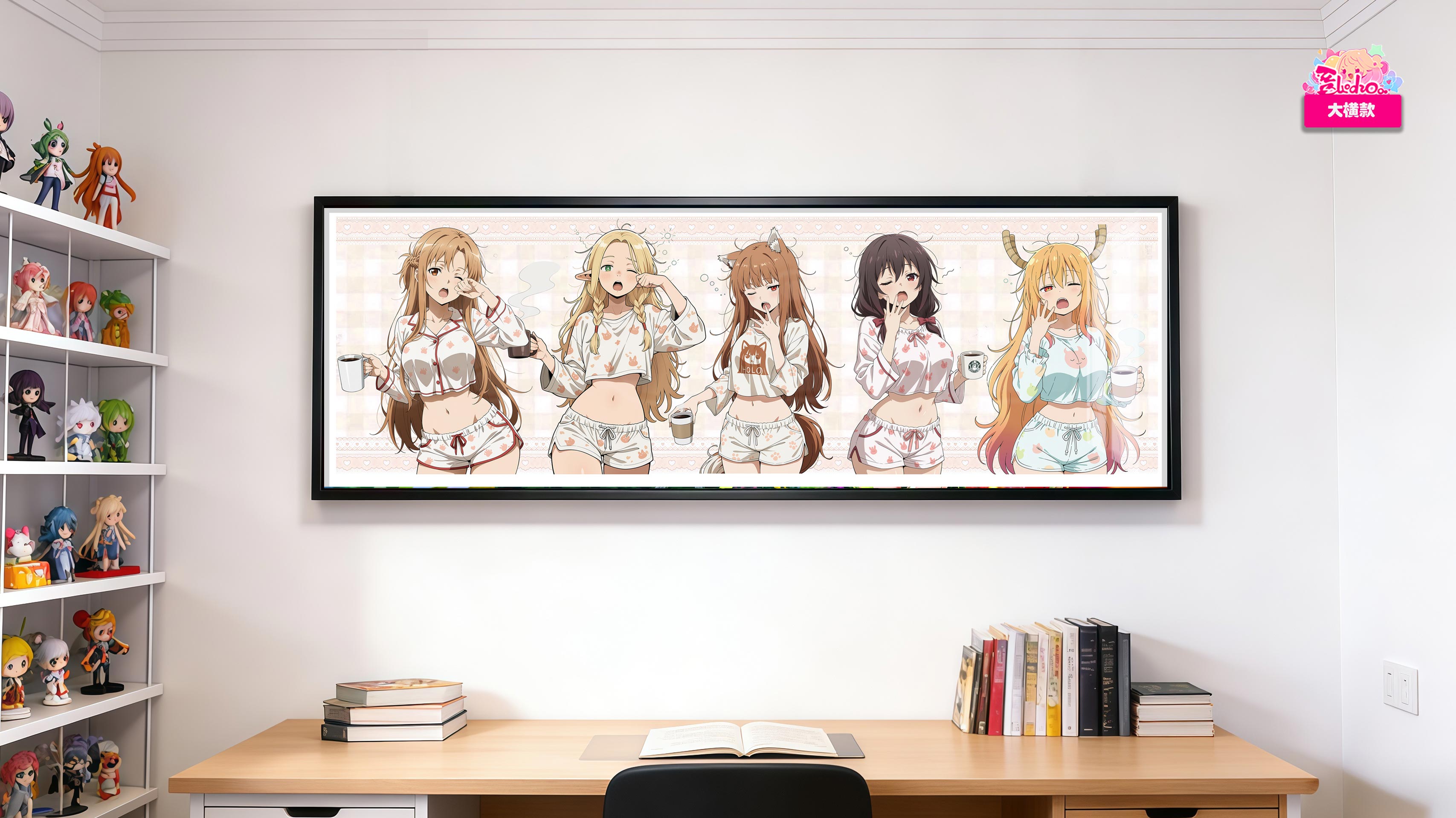 【預購】人氣女神睡衣群像大橫款 8k主題高清裝飾畫 X 阿喵畫社3