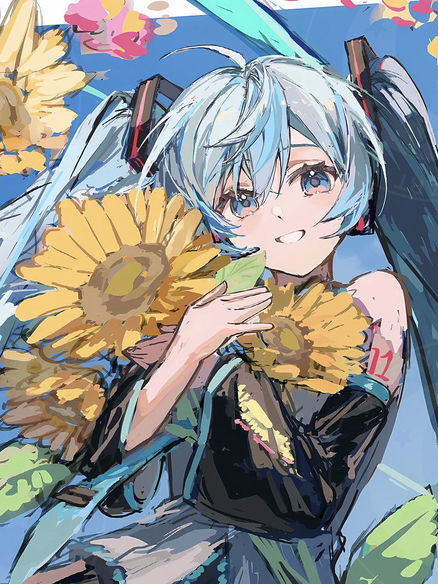 【預購】初音未來《向日葵初音》遊戲動漫裝飾畫 X 星空工作室5