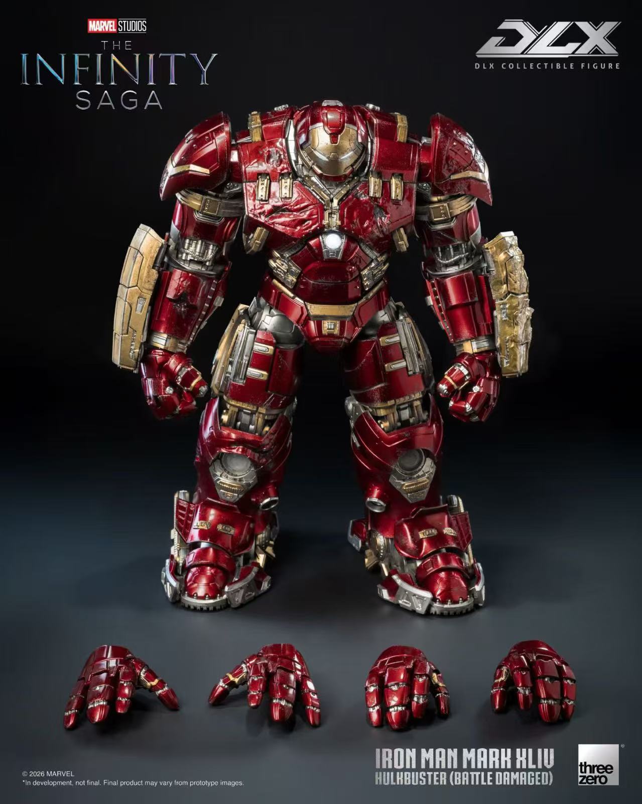 【售罄展示追加請私訊客服@toystationtw】Marvel漫威 DLX鋼鐵人Mark 44 反浩克裝甲 戰損版 3Z09190C0 X Threezero3