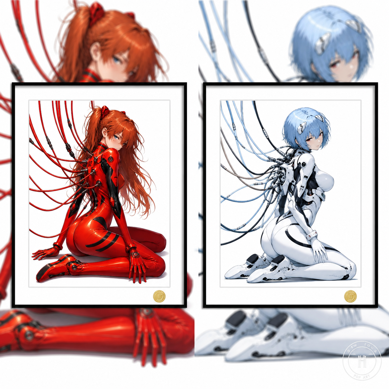 【預購】《EVAx攻殼機動隊》明日香&綾波零動漫裝飾畫 X H2工作室1