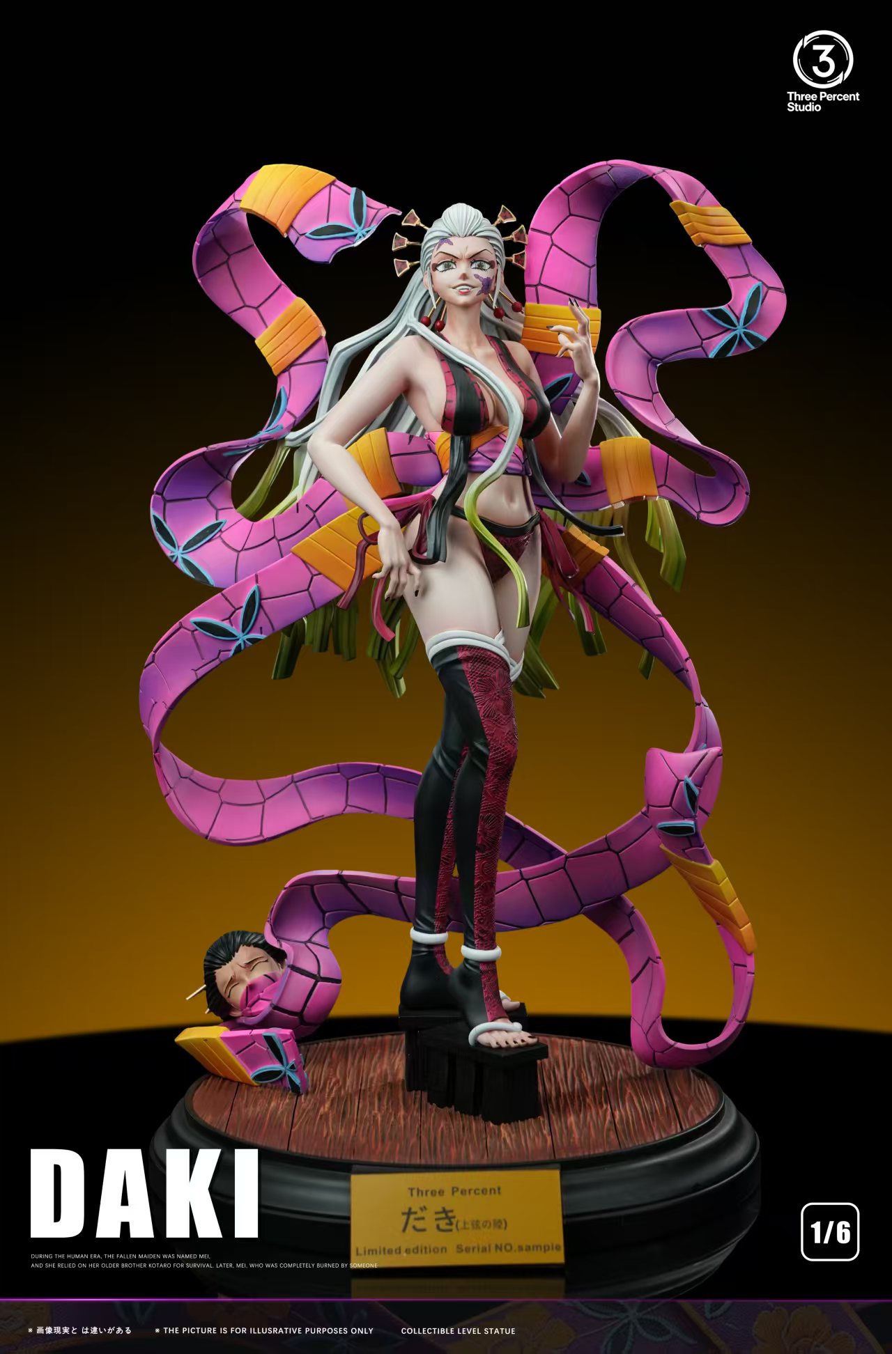 【售罄展示追加請私訊客服@toystationtw】鬼滅之刃 1/6輕型收藏級雕像 上弦系列-墮姬 X Three Percent2