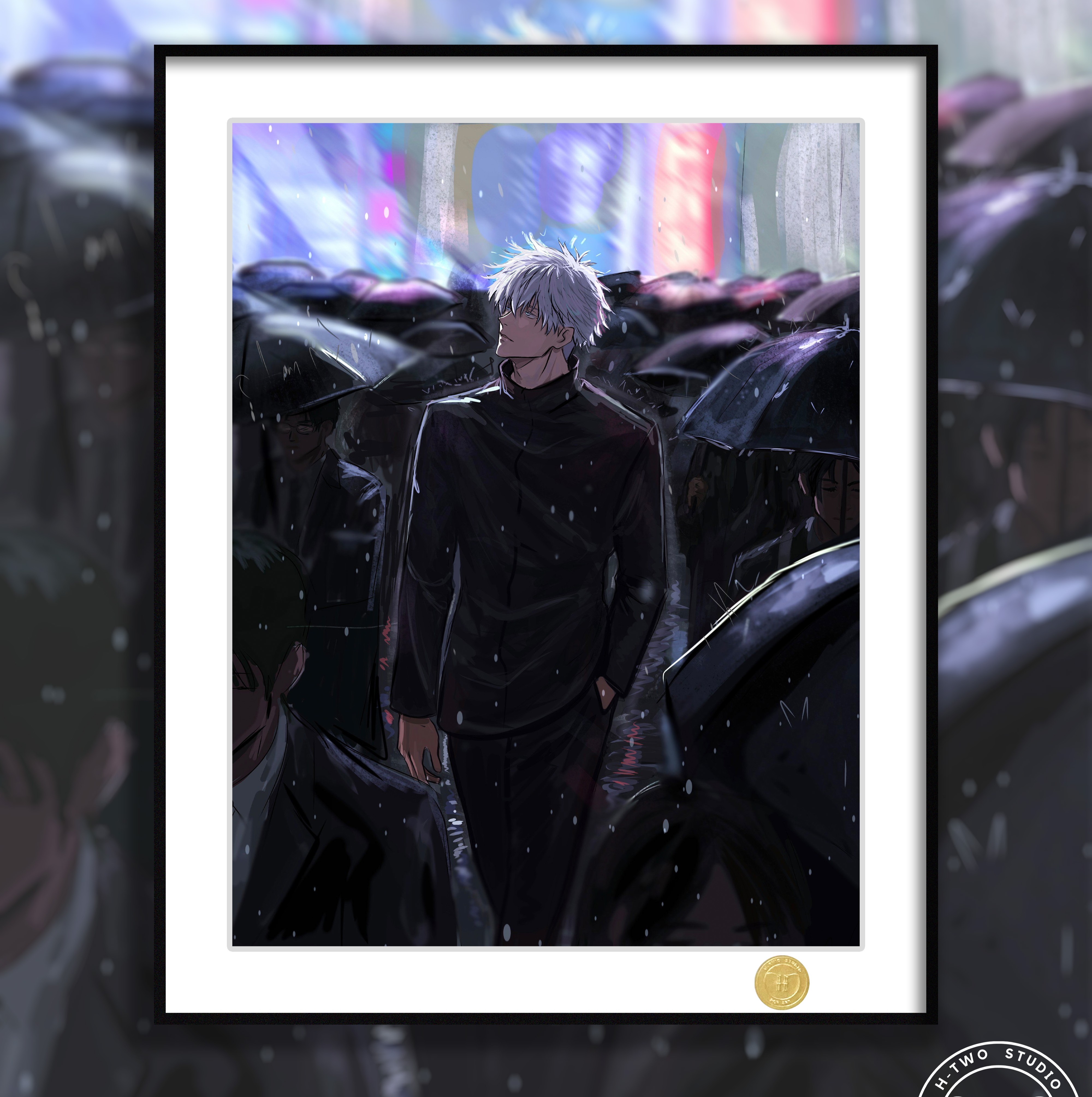 【預購】咒術迴戰《雨中五條悟》動漫裝飾畫 X H2工作室1