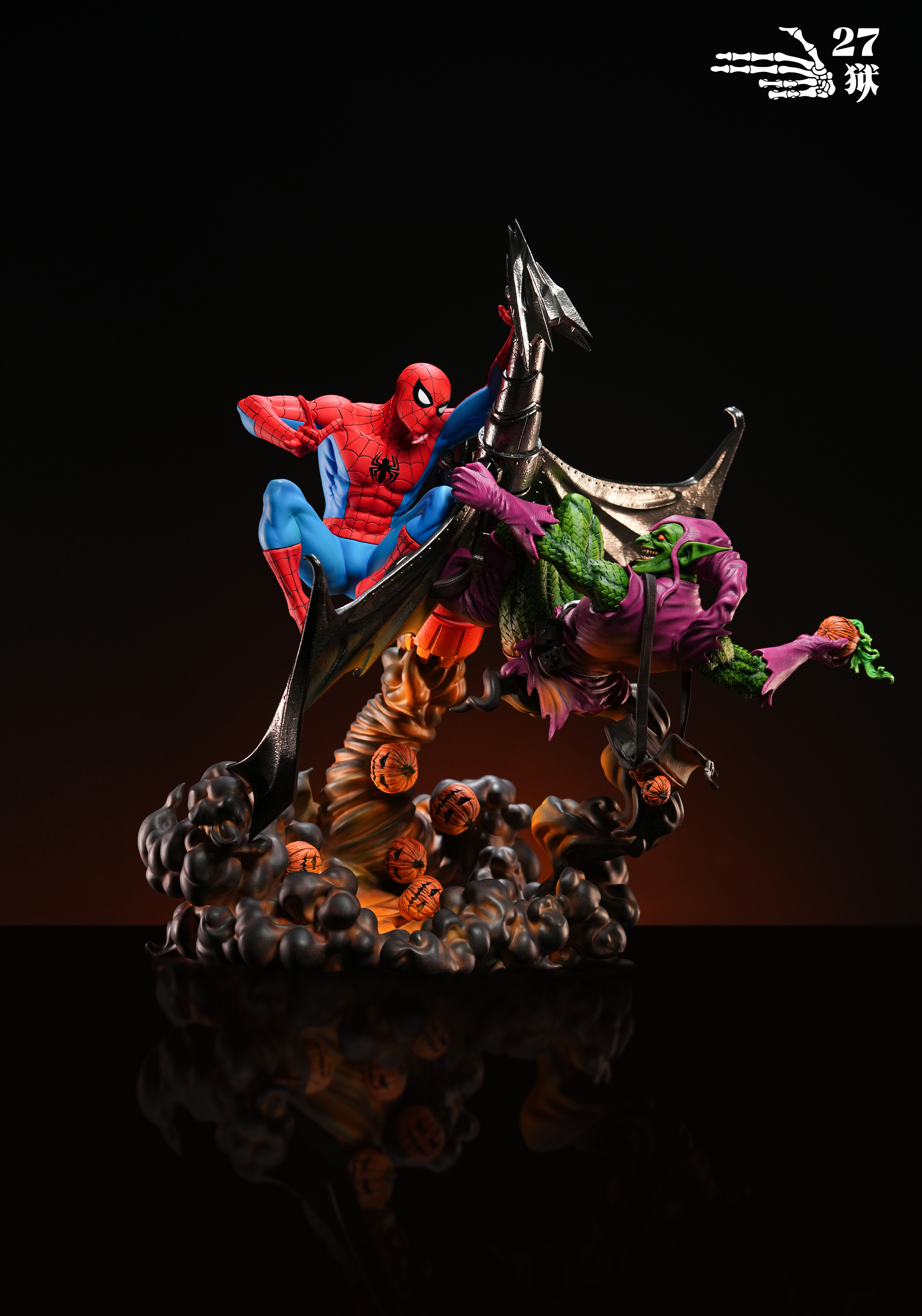 【售罄展示追加請私訊客服@toystationtw】Marvel漫威 對決系列場景雕像Vol.2 蜘蛛人vs綠惡魔 X 27獄9