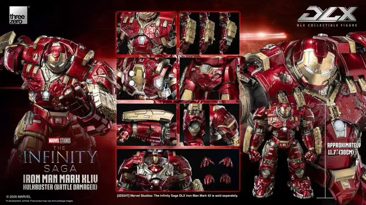 【售罄展示追加請私訊客服@toystationtw】Marvel漫威 DLX鋼鐵人Mark 44 反浩克裝甲 戰損版 3Z09190C0 X Threezero2