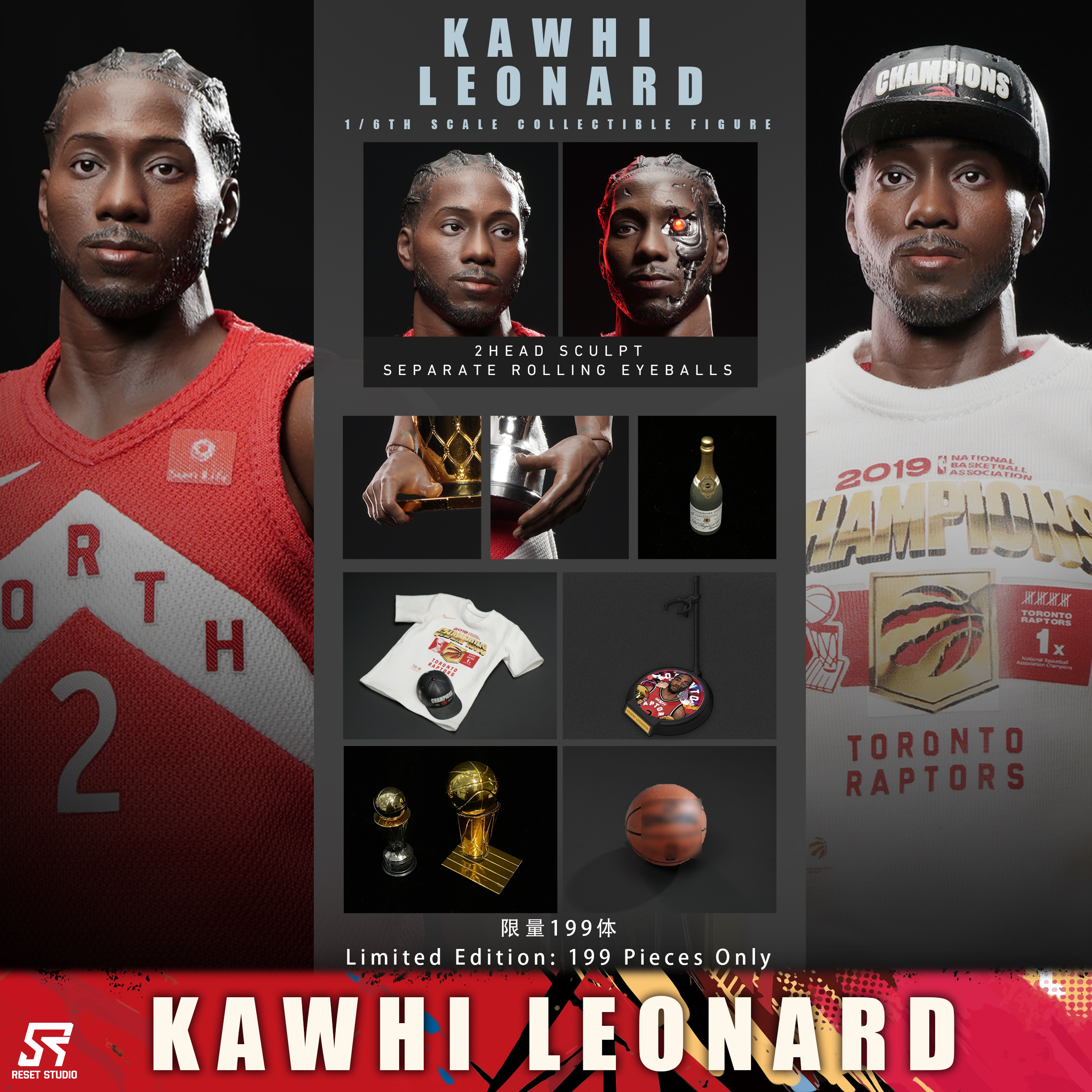 【預購】NBA 1/6收藏級可動人偶套裝 RS猛龍奪冠倫納德 X Reset-Studio1