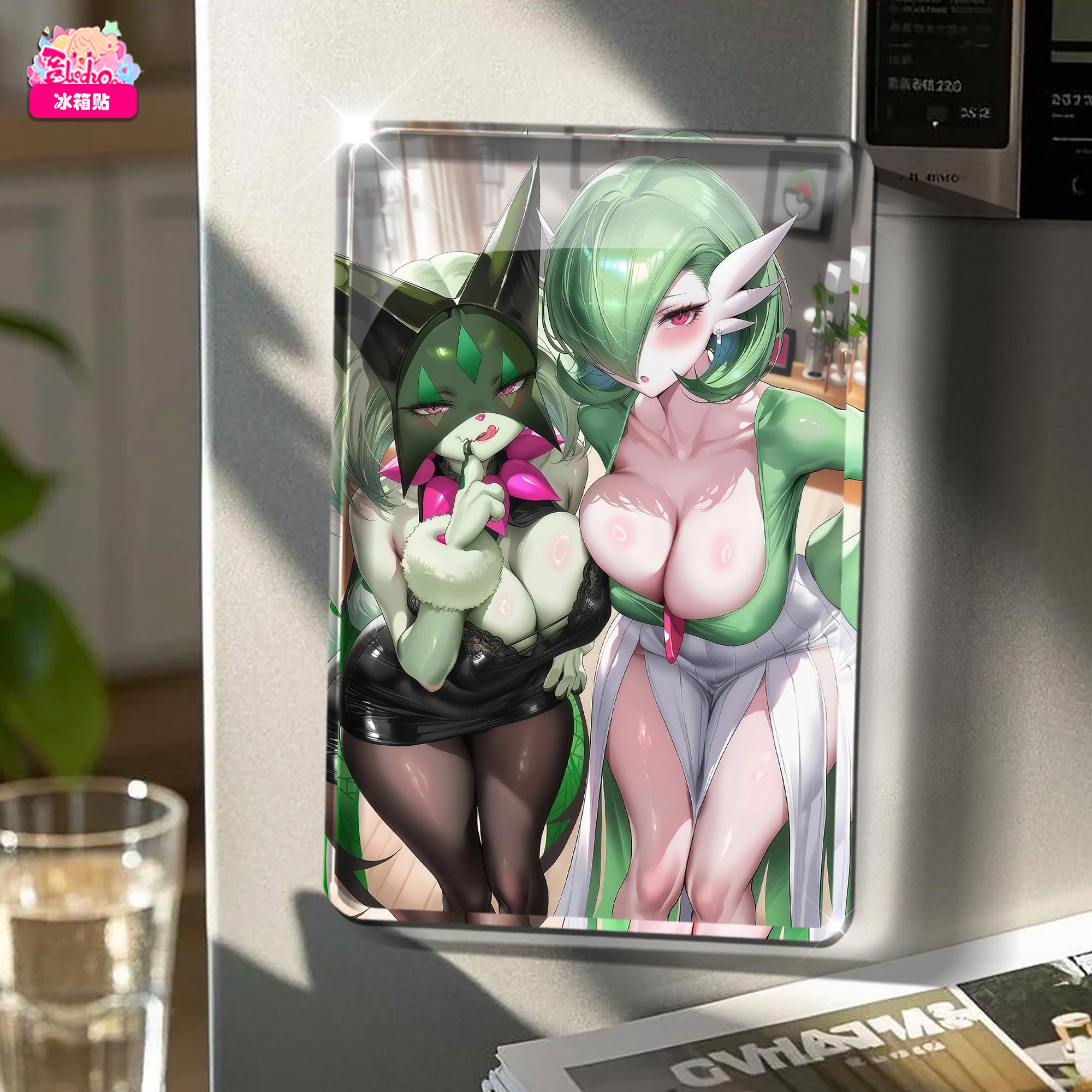 【預購】寶可夢 假面喵與沙奈朵擬人態 8k主題超清裝飾畫 X 阿喵畫社5