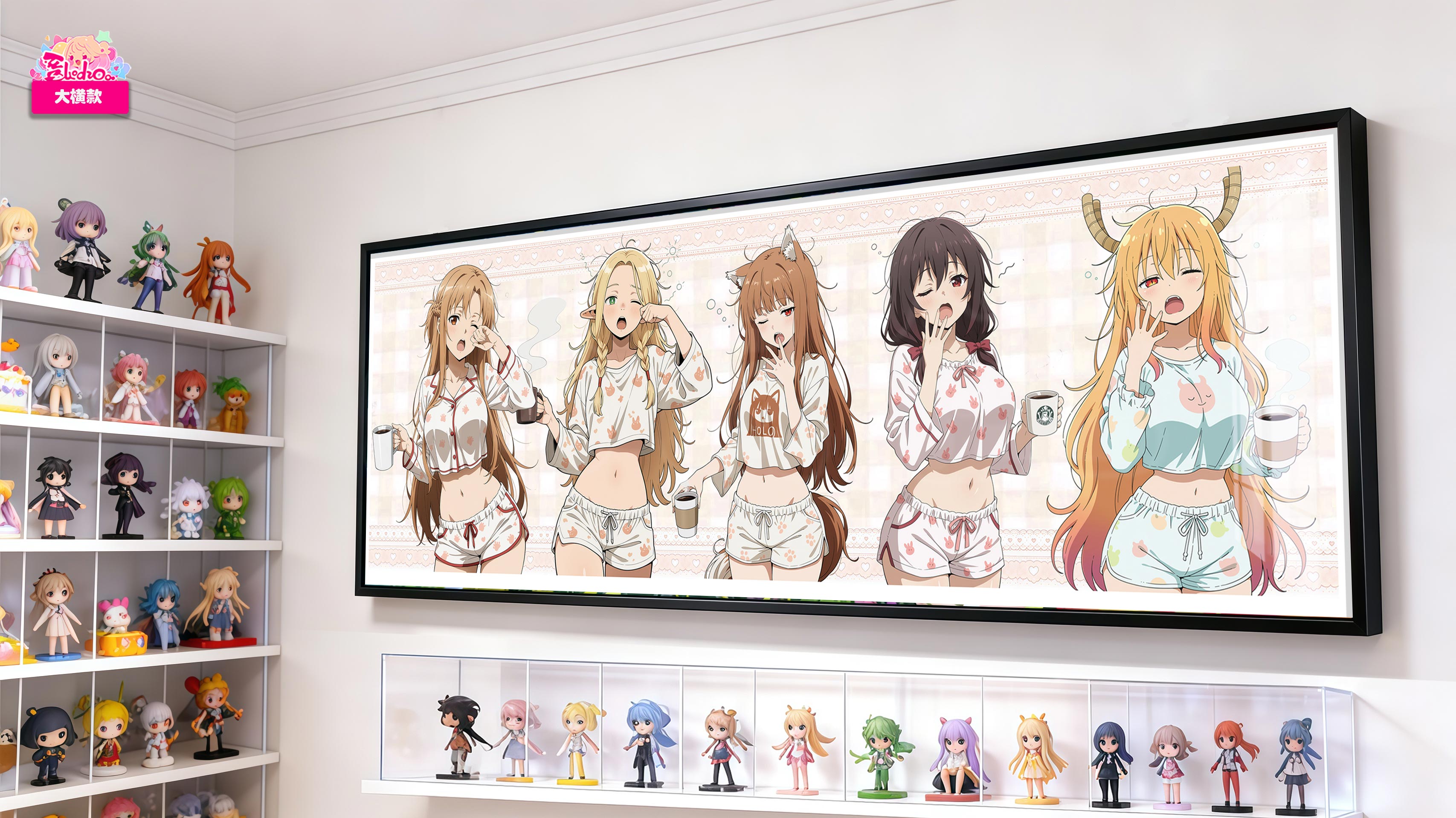 【預購】人氣女神睡衣群像大橫款 8k主題高清裝飾畫 X 阿喵畫社4