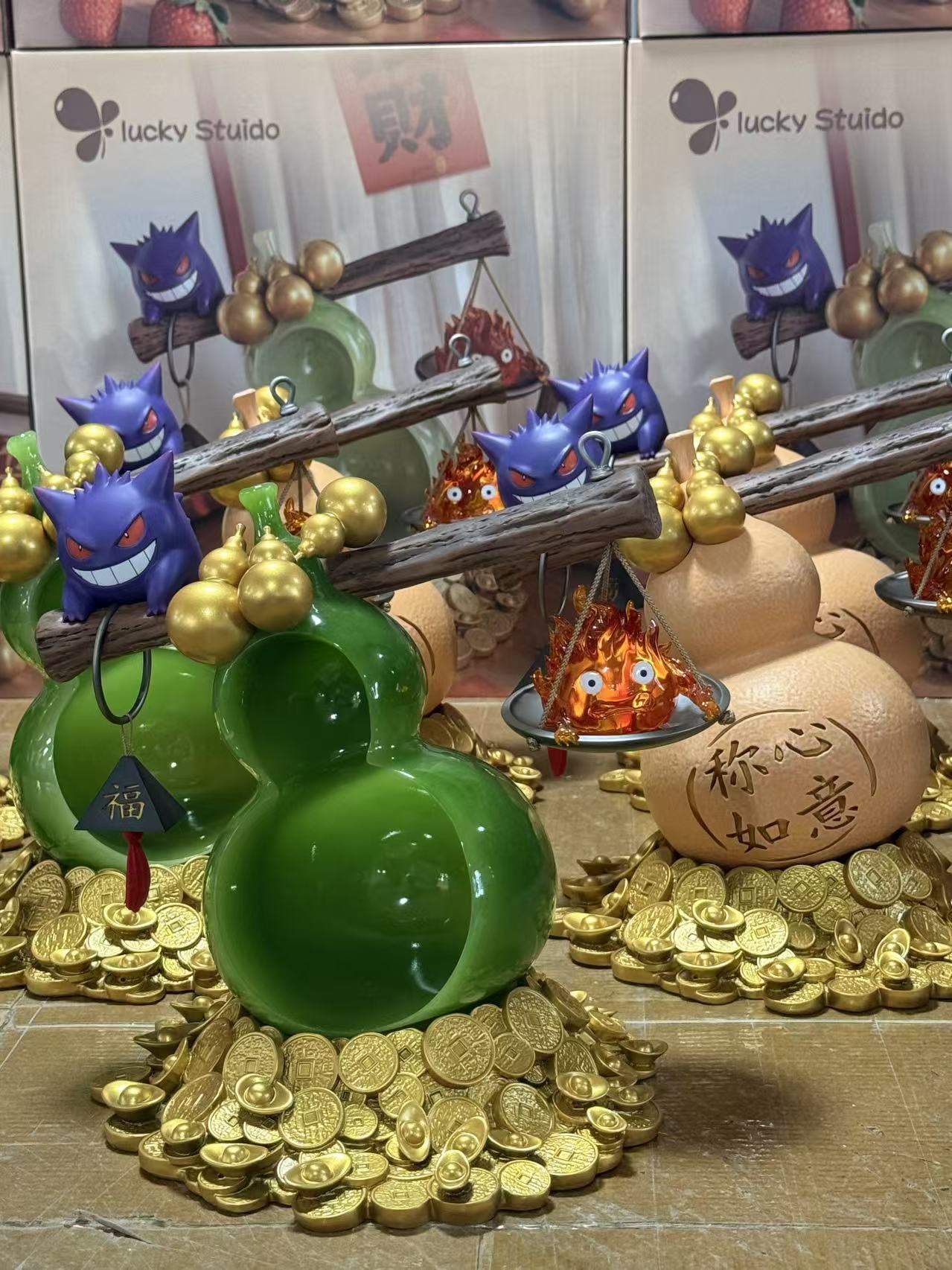 【售罄展示追加請私訊客服@toystationtw】宮崎駿+寶可夢 招財系列之鬼火催財 X Lucky-Studio4