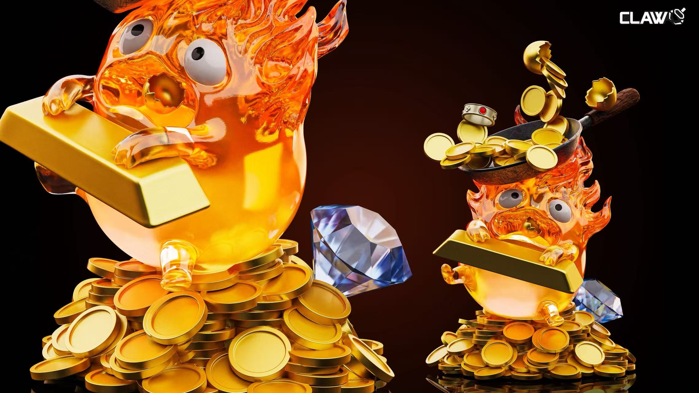 【預購】宮崎駿 限量雕像 雙版本《貪婪的小惡魔》卡西法 X Claw爪爪3