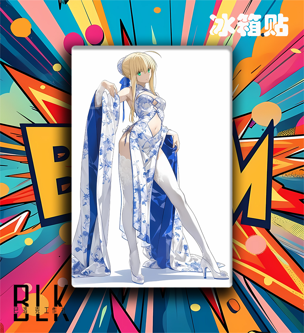 【預購】Fate/stay《旗袍saber》裝飾畫&冰箱貼 X 巴洛克工作室3