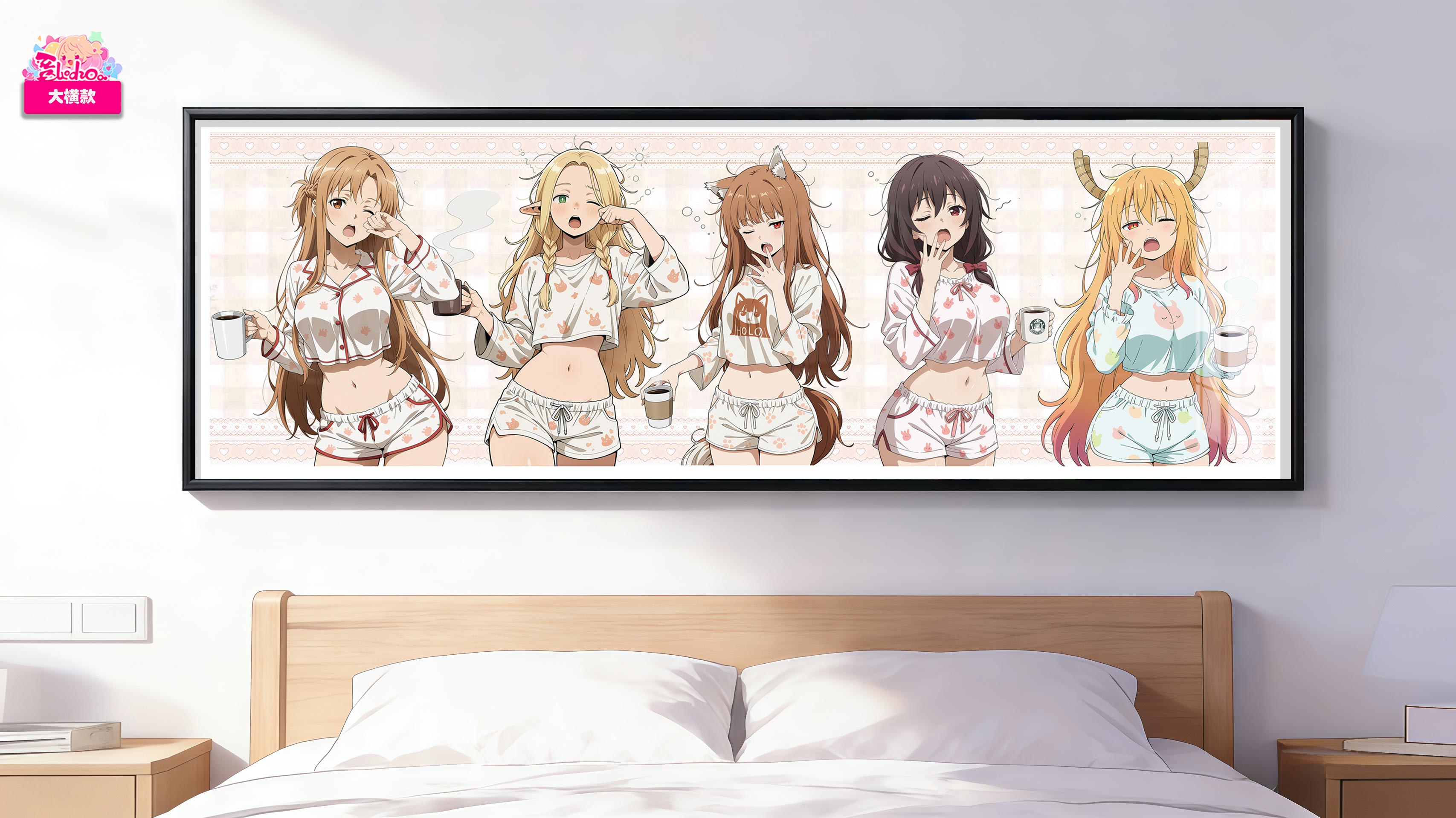 【預購】人氣女神睡衣群像大橫款 8k主題高清裝飾畫 X 阿喵畫社5
