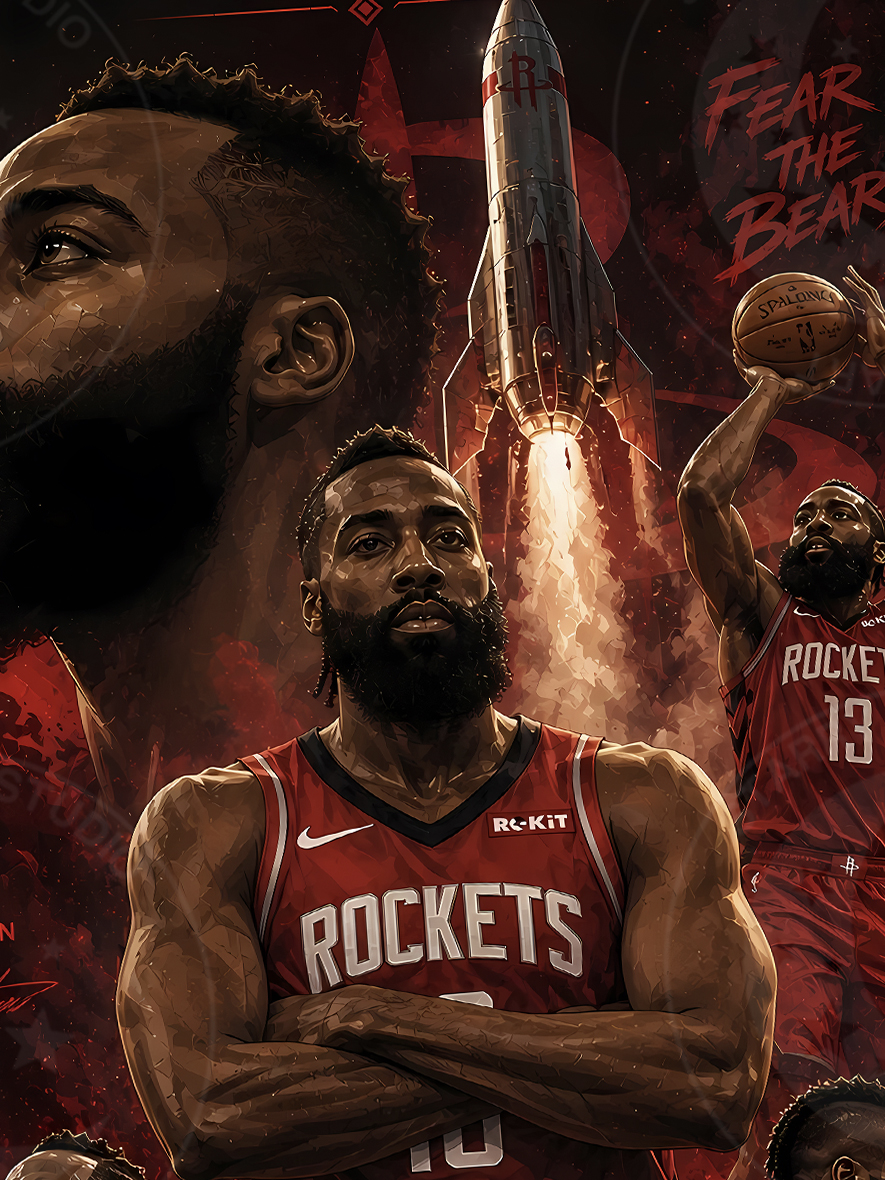【預購】NBA《王朝-哈登》裝飾畫 X 星空工作室5