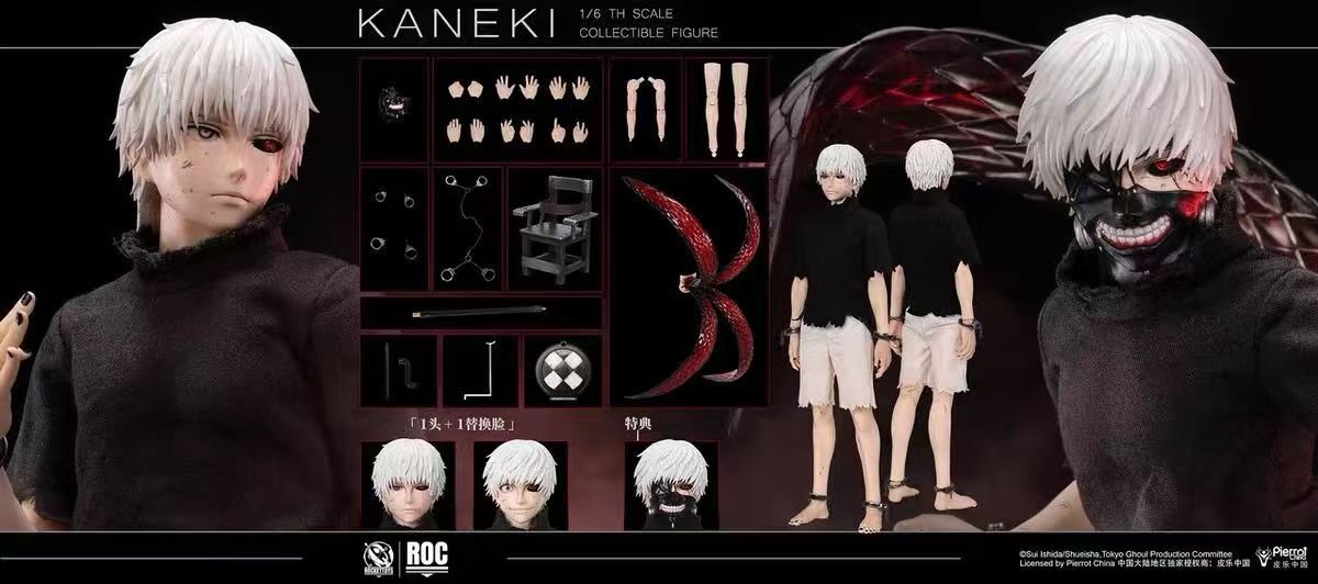 【售罄展示追加請私訊客服@toystationtw】東京喰種 1/6可動人偶 覺醒Ver. ROC-024 金木研 X Rocket Toys+皮樂中國 正版授權2