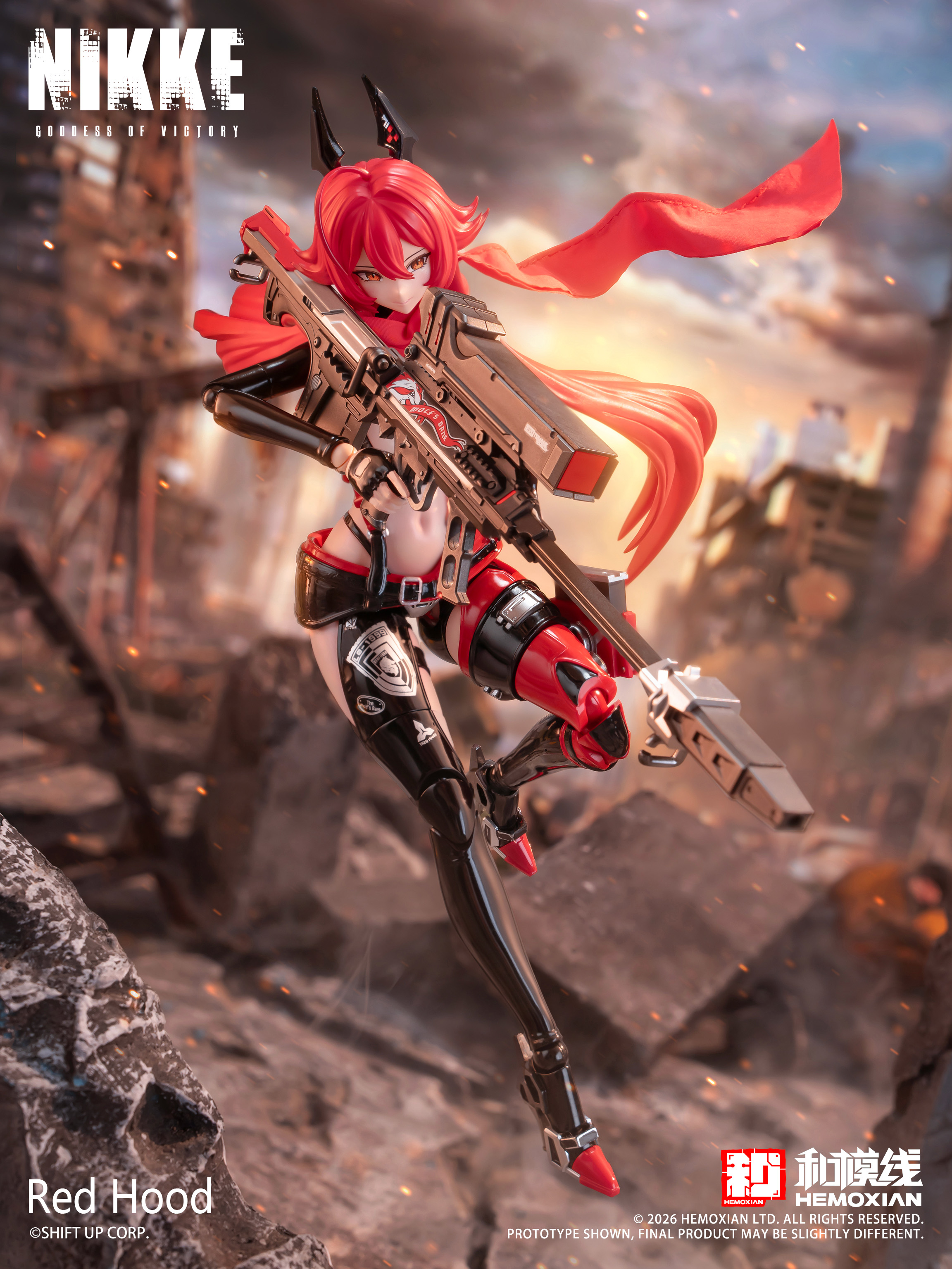 【售罄展示追加請私訊客服@toystationtw】NIKKE勝利女神 拼裝可動模型 小紅帽 X 和模線5