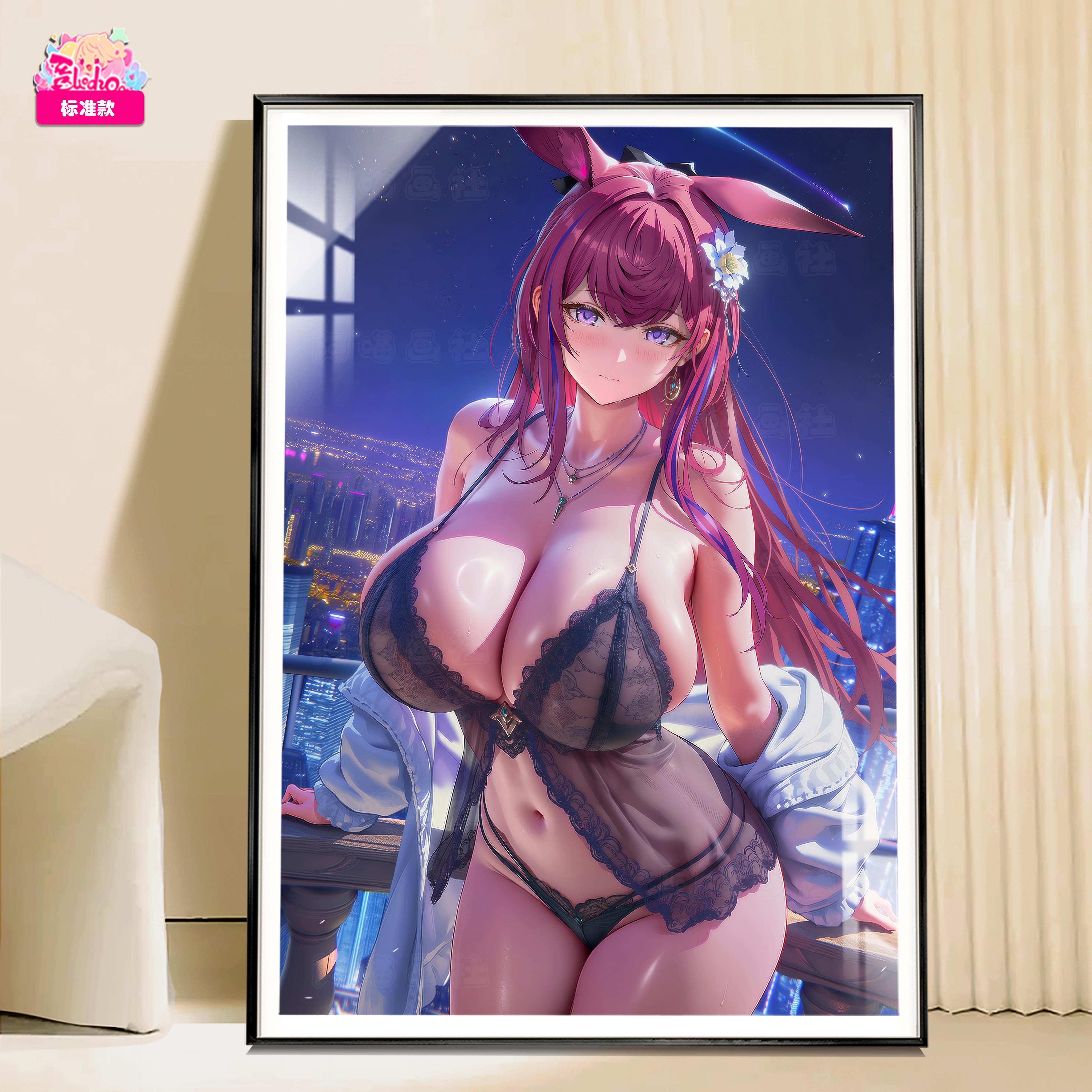 【預購】墨紗韻 兔女郎安賽爾 12K主題超清裝飾畫 X 阿喵畫社5