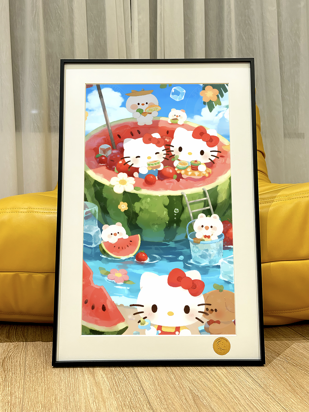 【預購】Hello Kitty《西瓜kitty》動漫裝飾畫 X 星空工作室3