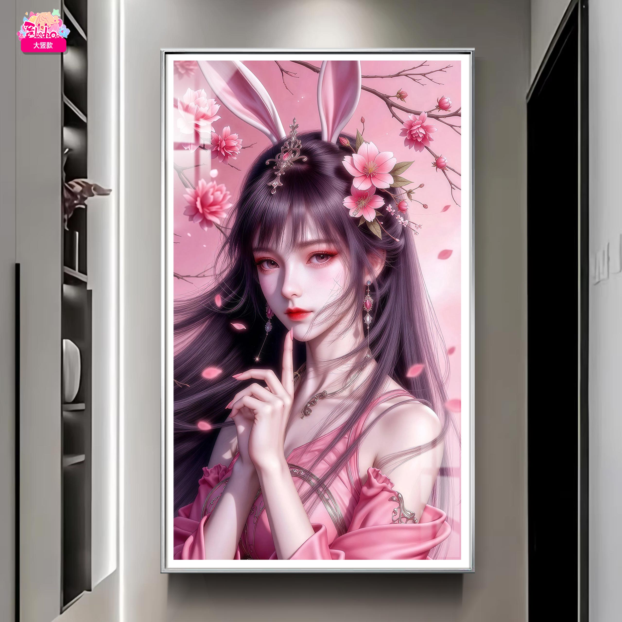【預購】桃月落舞 小舞大豎款 12k主題高清裝飾畫 X 阿喵畫社3