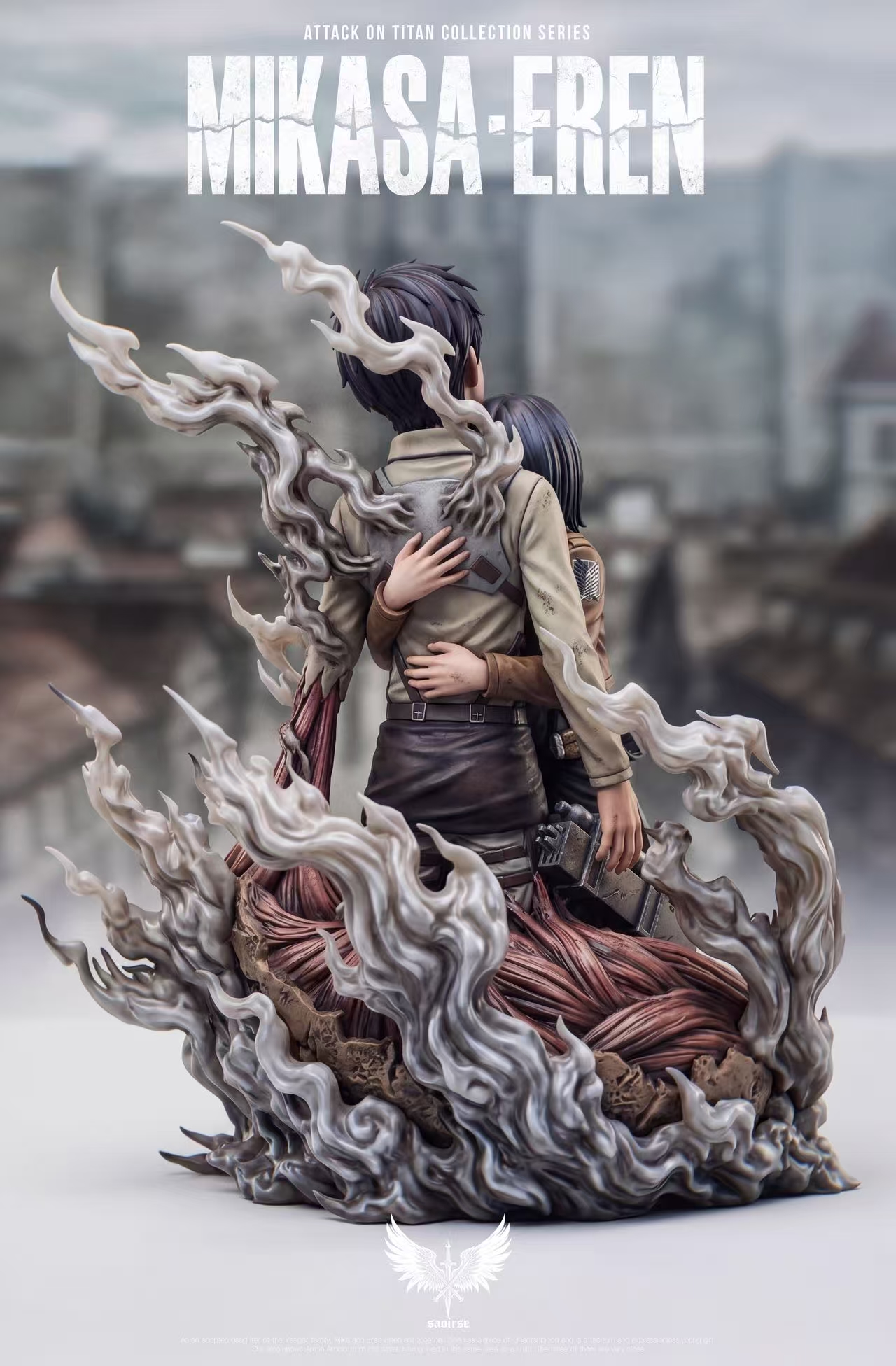 【預購】進擊的巨人 名場面雙人雕像《相擁·三笠艾倫》X Saoirse工作室4
