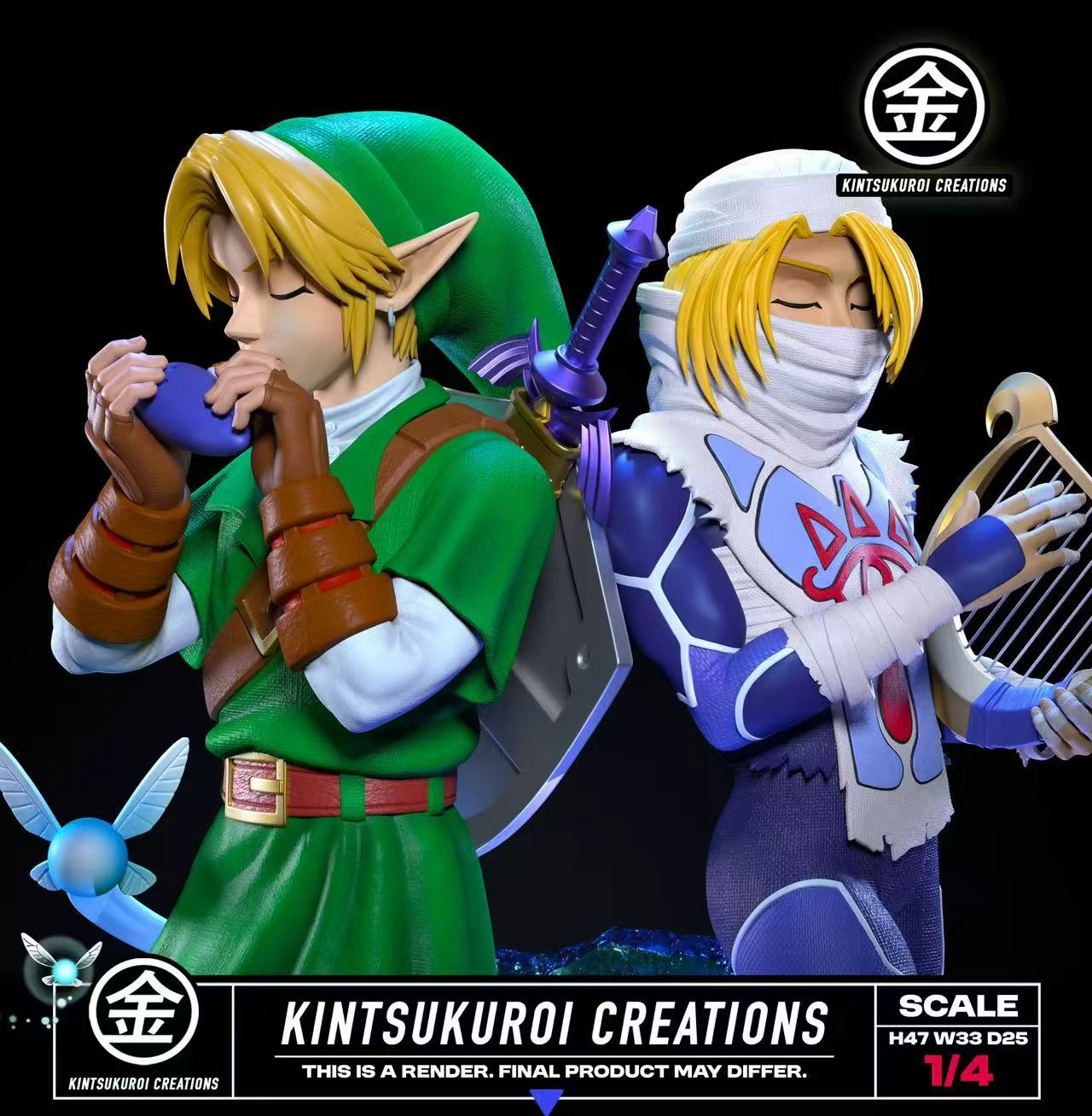 【預購】薩爾達傳說 雙人場景雕像 林克與希克 X KINTSUKUROI CREATIONS6