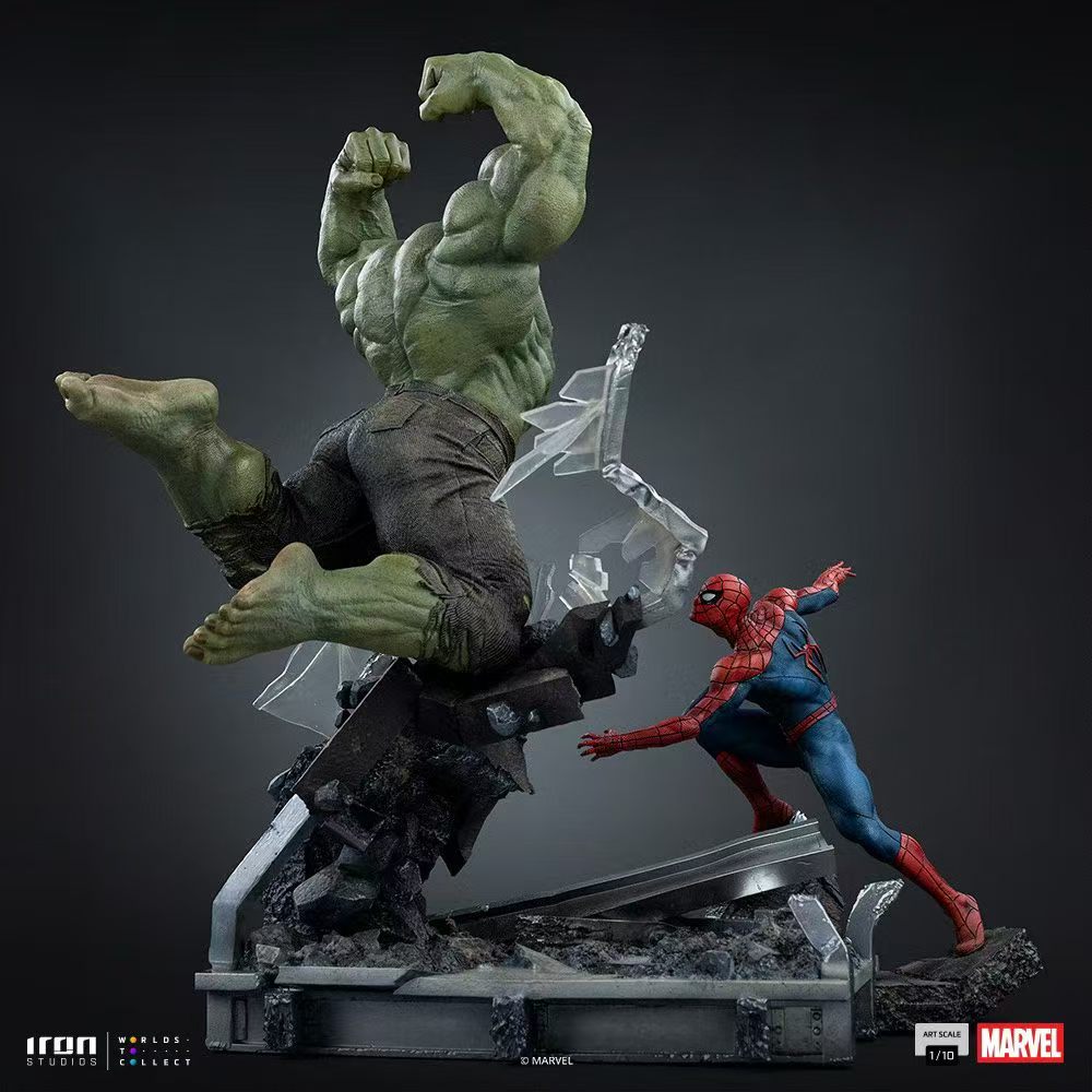 【售罄展示追加請私訊客服@toystationtw】Marvel漫威 MARCAS143426-10 蜘蛛人vs綠巨人 X Iron Studios7