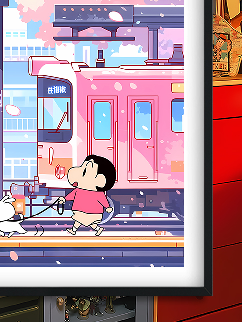 【預購】蠟筆小新《電車小新》動漫裝飾畫&冰箱貼 X 巴洛克工作室5