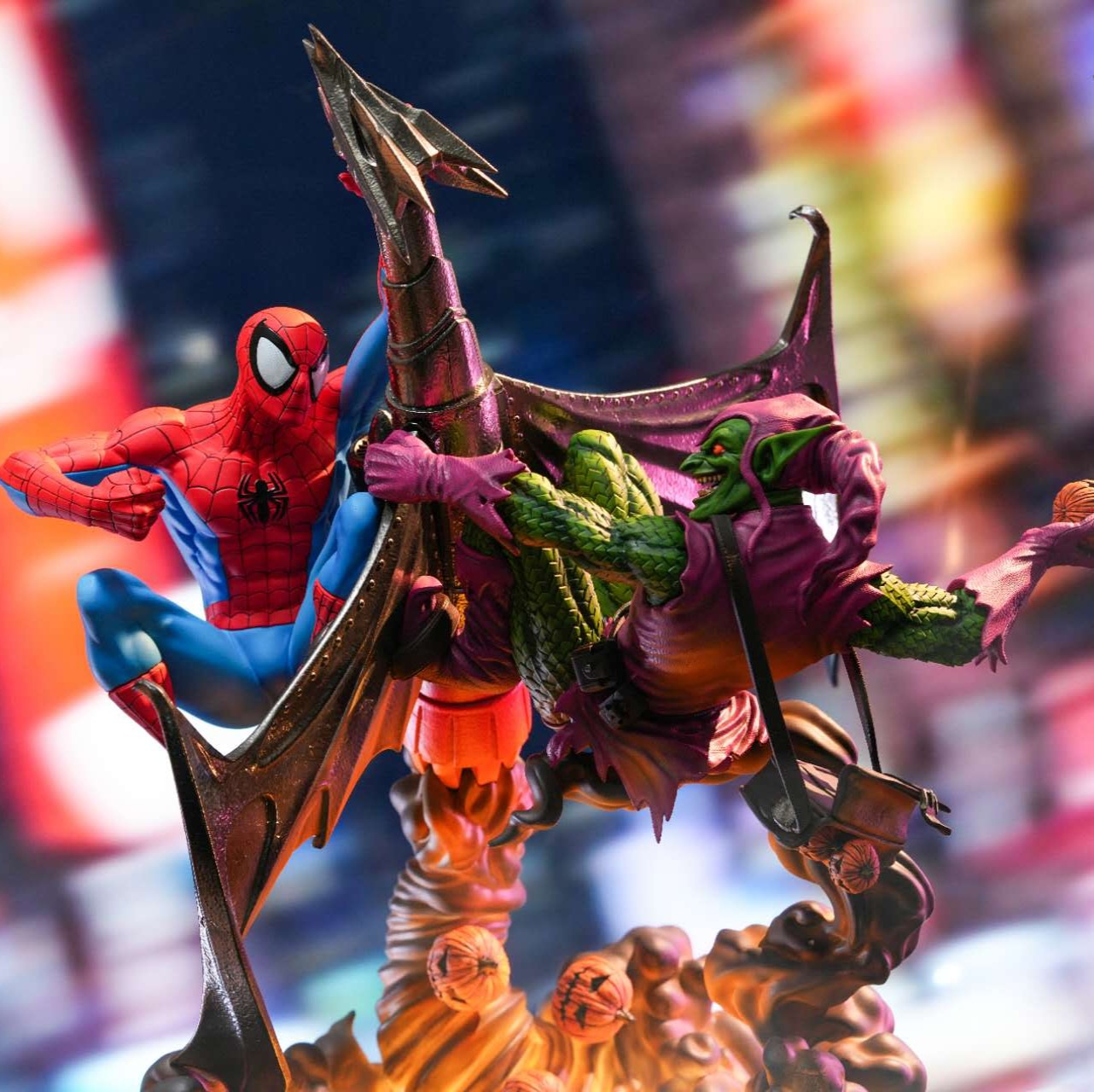 【售罄展示追加請私訊客服@toystationtw】Marvel漫威 對決系列場景雕像Vol.2 蜘蛛人vs綠惡魔 X 27獄1