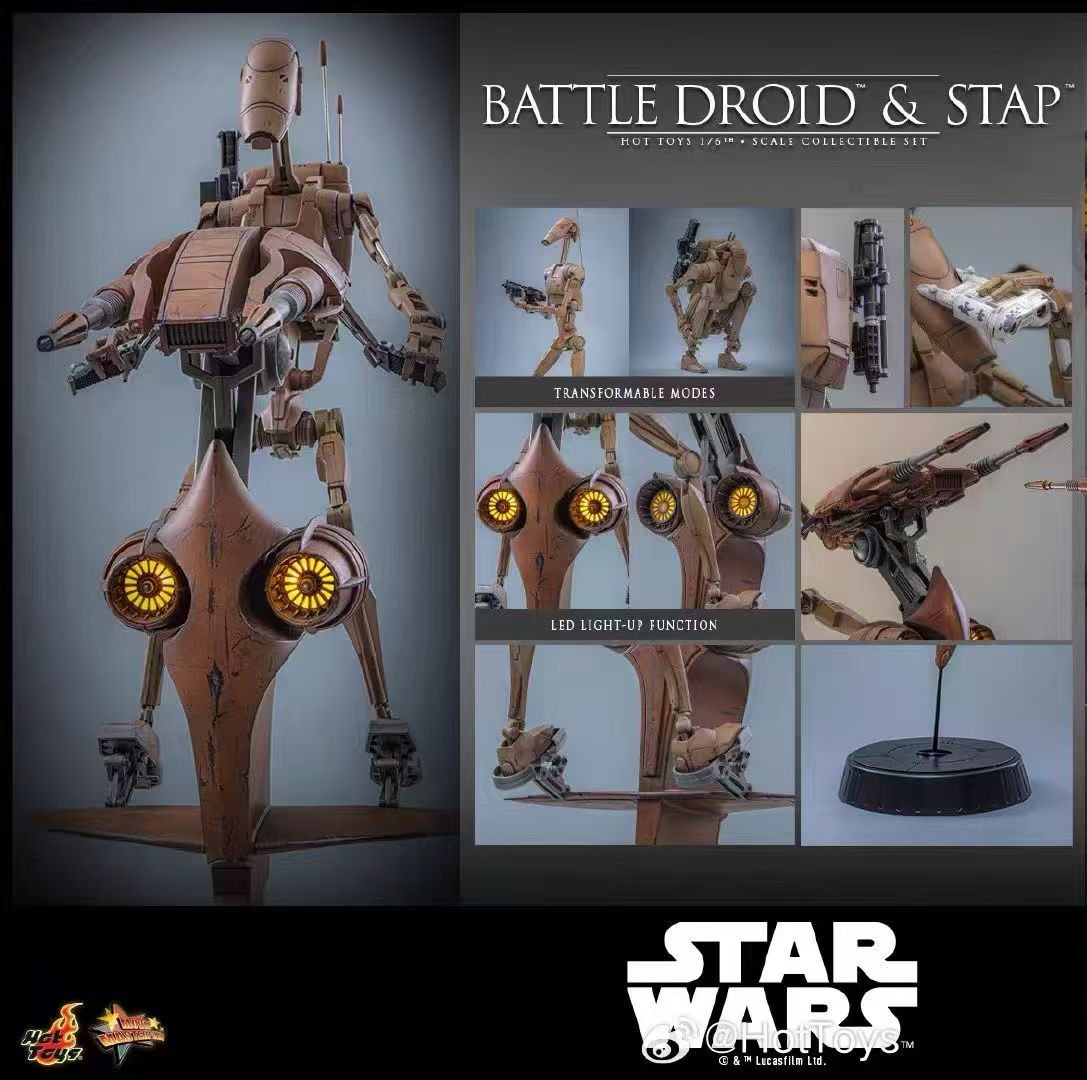 【預購】《星球大戰前傳1:幽靈的威脅》MMS887-戰鬥機器人和STAP X HotToys1