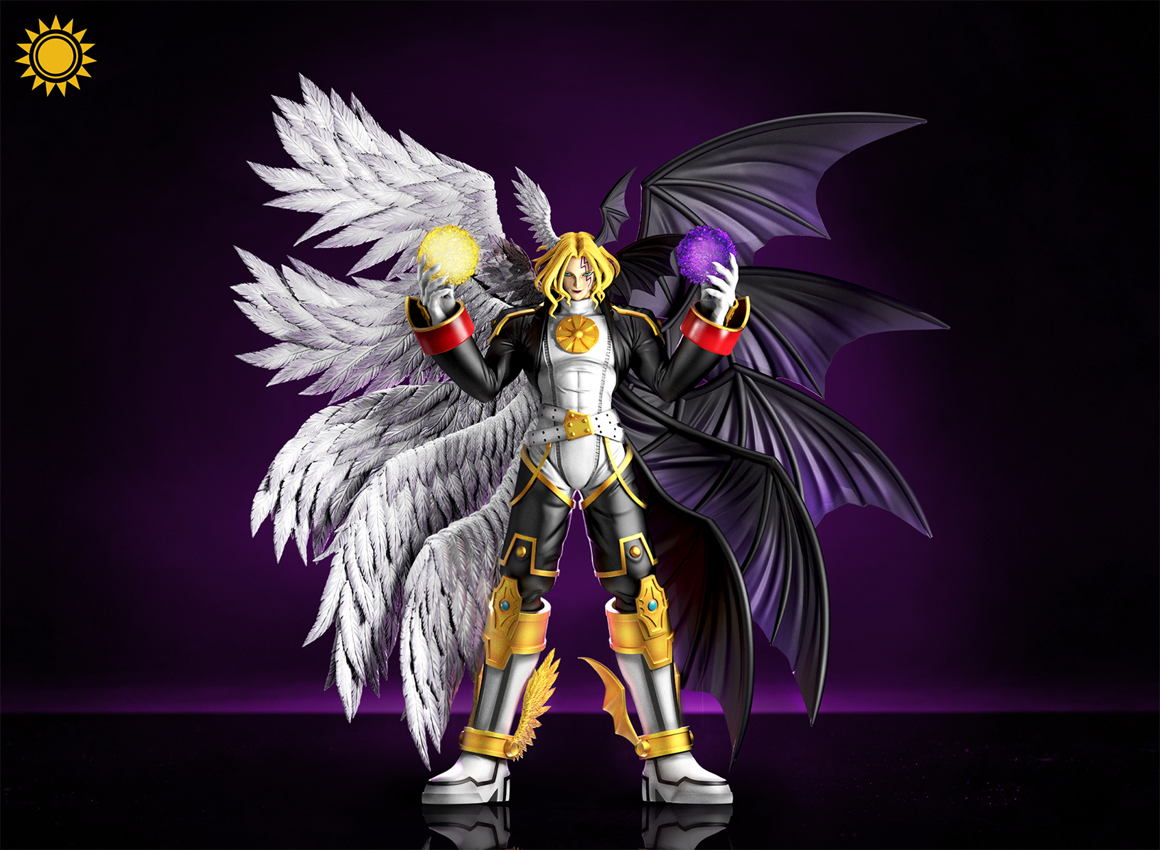 【預購】數碼寶貝 光明獸墮落形態 六翅獸 X 太陽模玩3